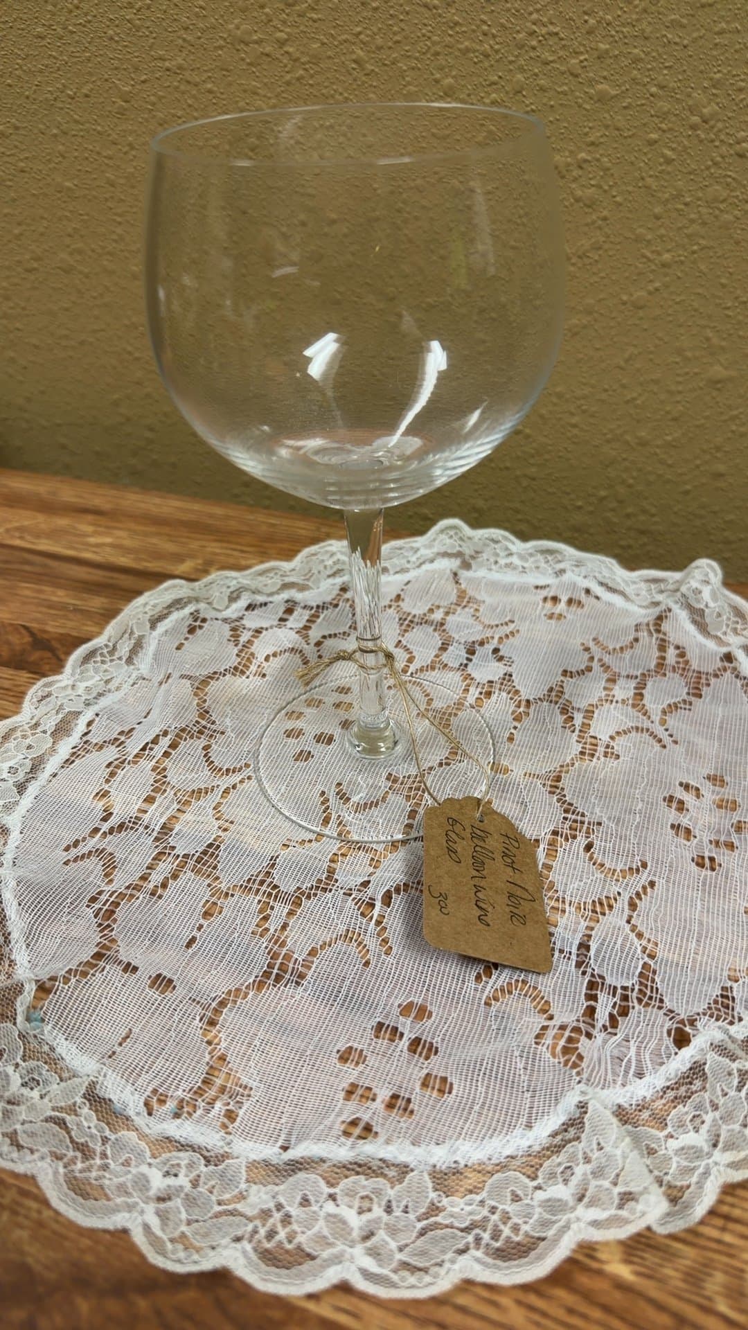 Vintage Clear Wine Glass - Image 1