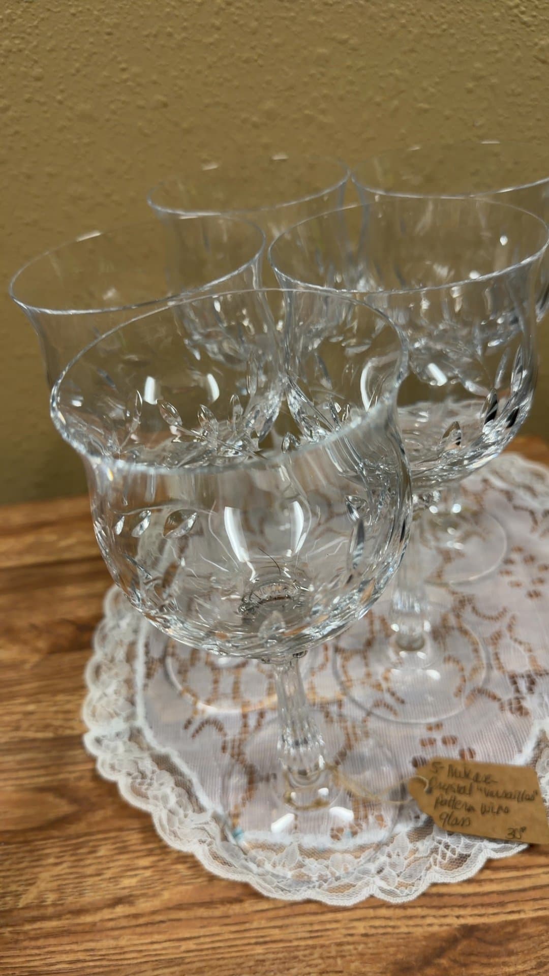 Mikasa Crystal Versailles Pattern Wine Glasses - Image 1