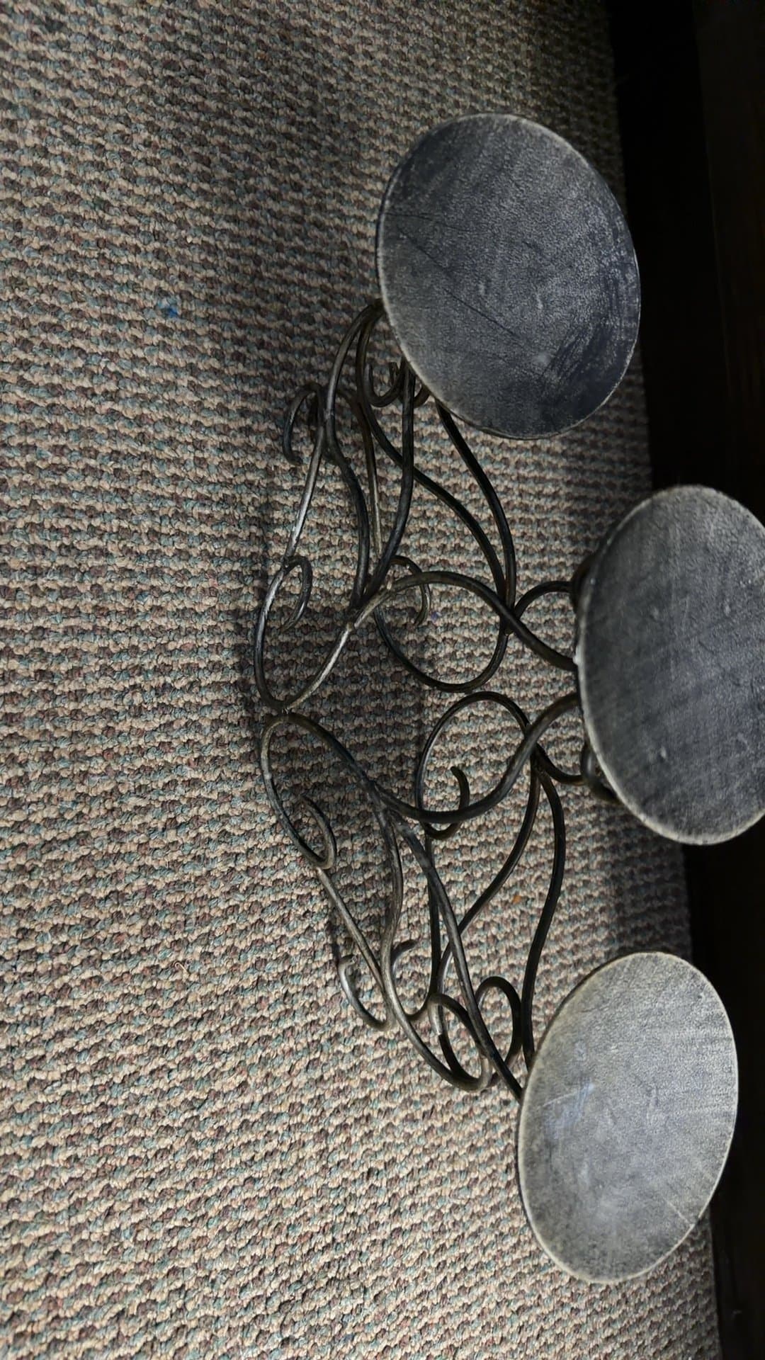 Wrought Iron 3-Pillar Candle Holder - Image 1