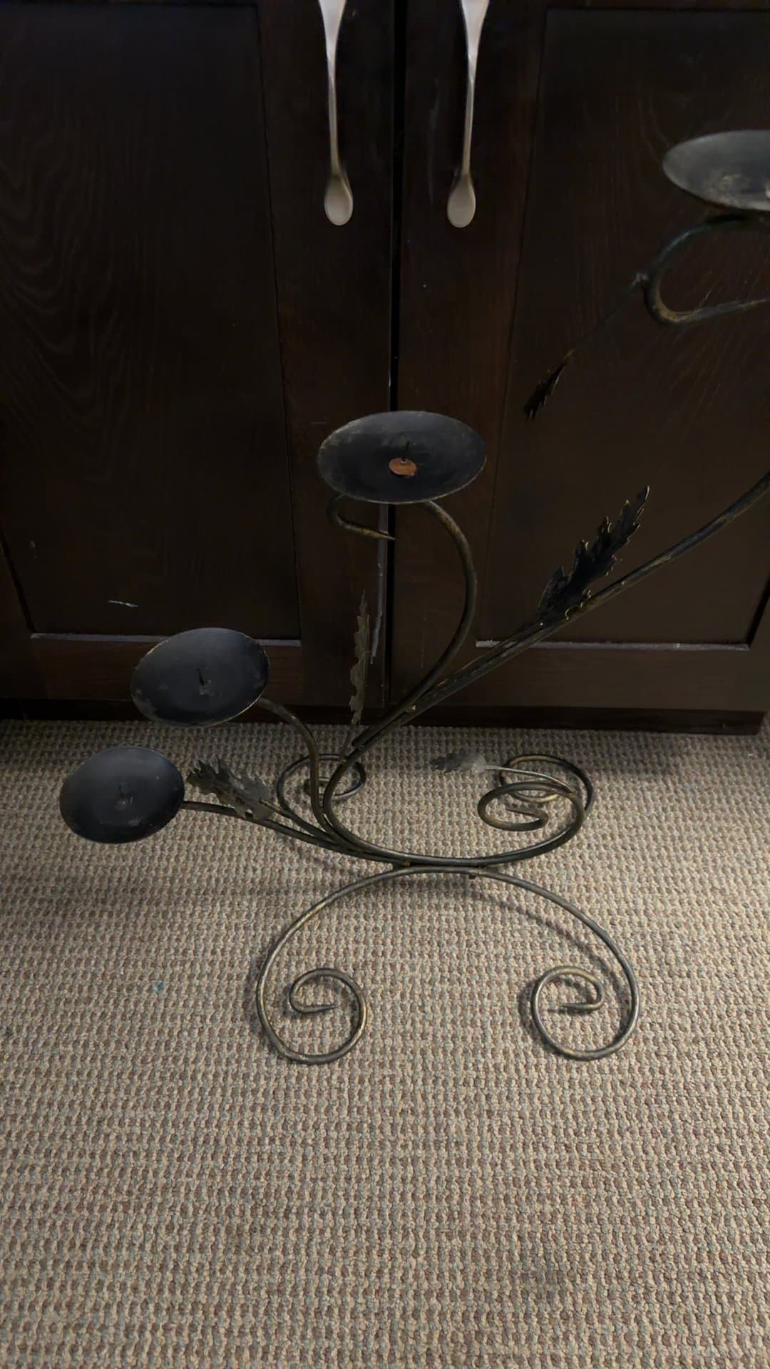 Wrought Iron Multi-Light Candelabra Floor Stand - Image 1