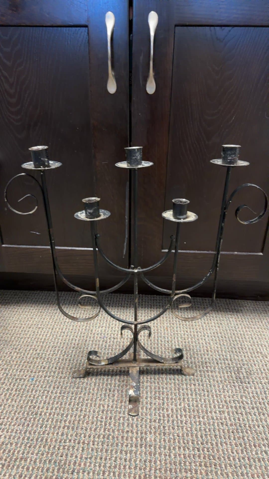 Wrought Iron 5-Light Candelabra - Image 1
