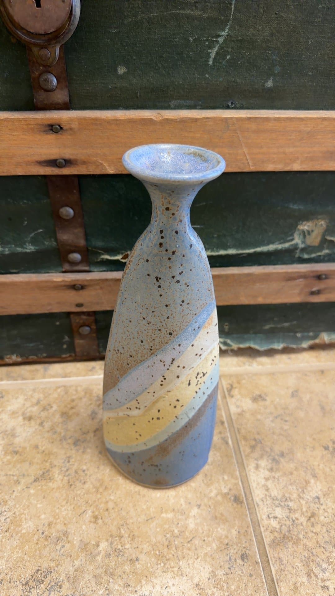 Handmade Studio Pottery Ceramic Glazed Bud Vase-signed - Image 1