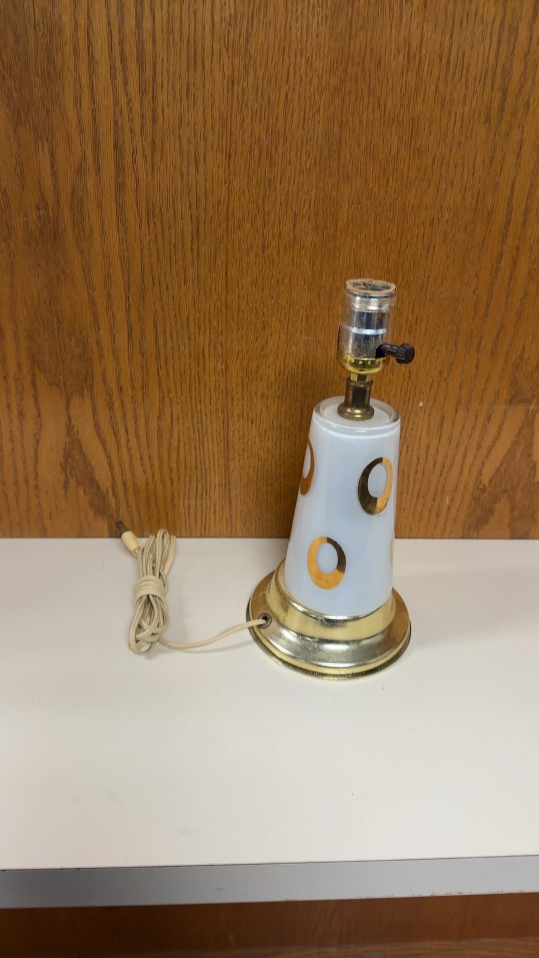 Vintage Brass and Glass Table Lamp Base - Image 1