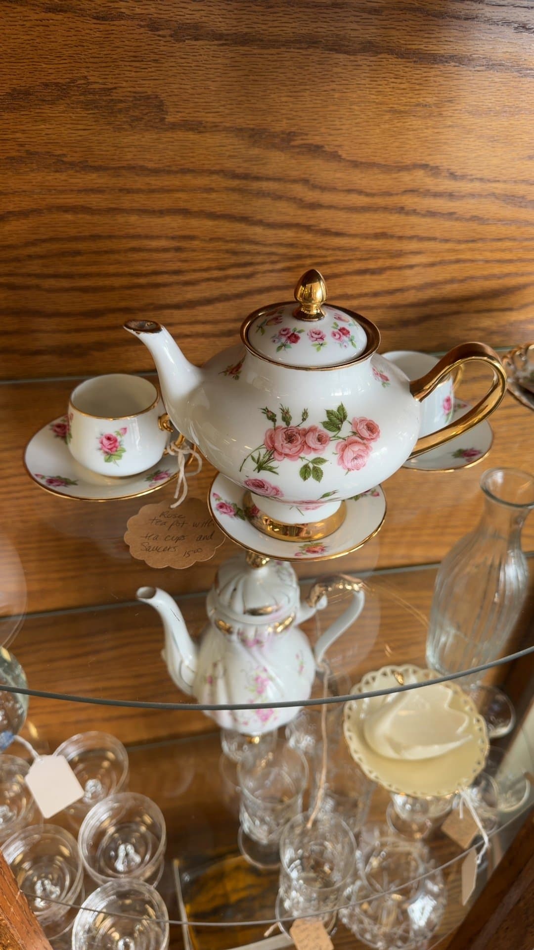 Vintage Rose Porcelain Teapot Set - Image 1
