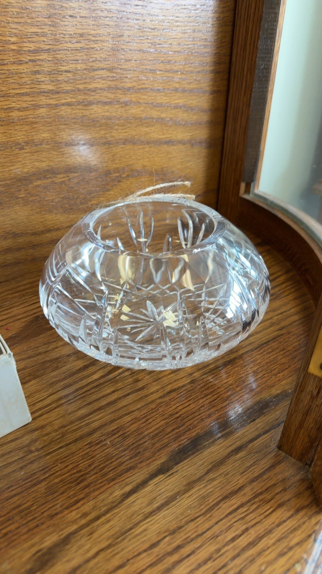 Lead Crystal Rose Bowl with Snowflake Pattern - Image 1