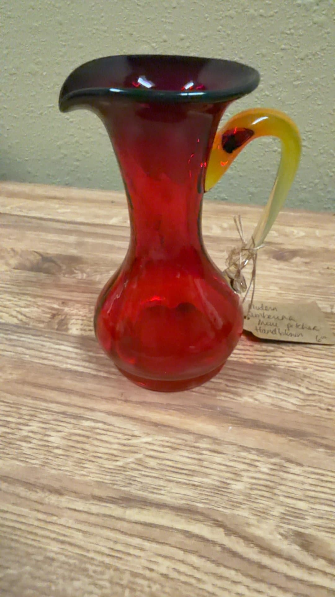 Modern Amberina Glass Pitcher - Image 1