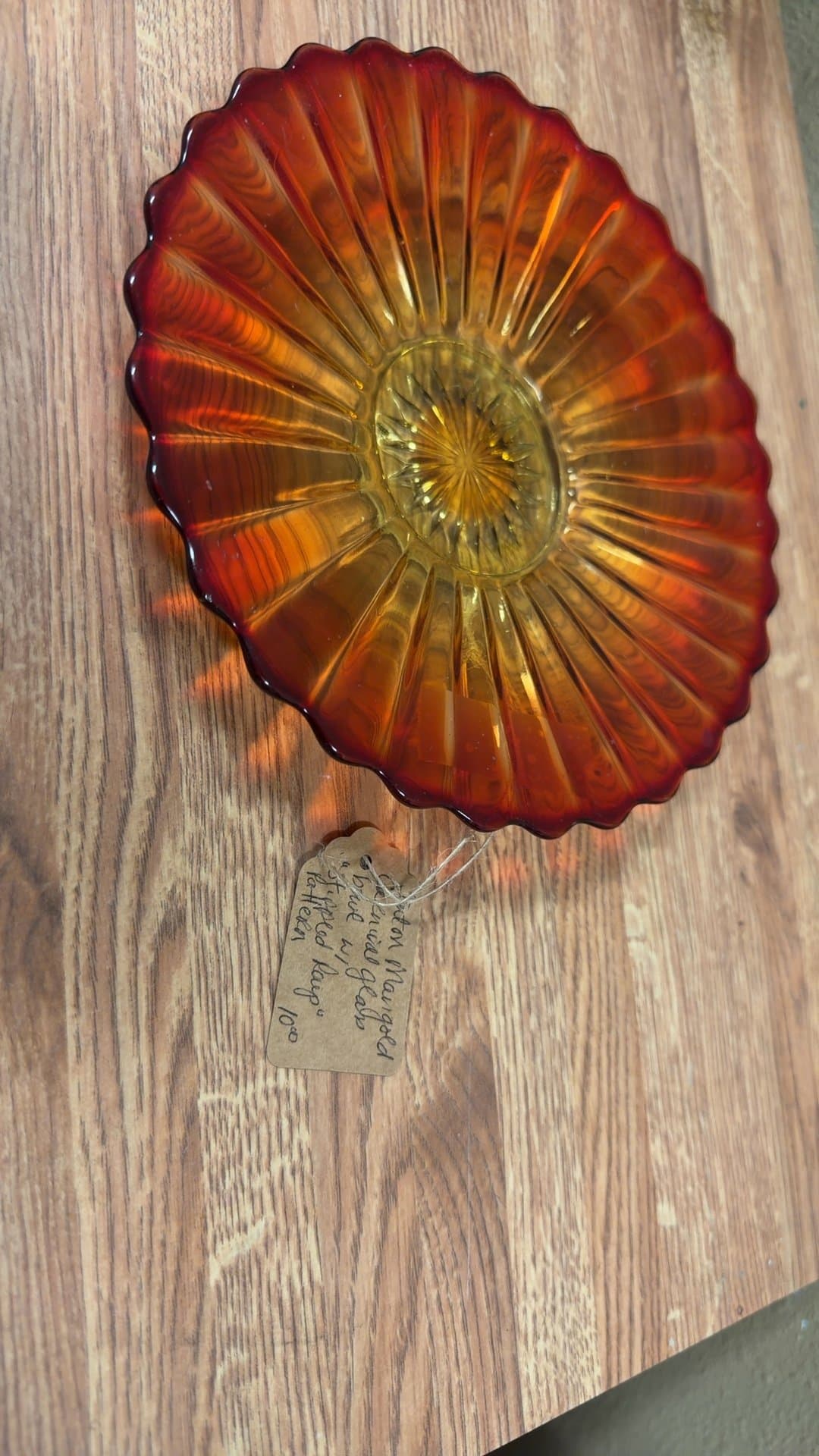 Vintage Marigold Carnival Glass Plate - Image 1