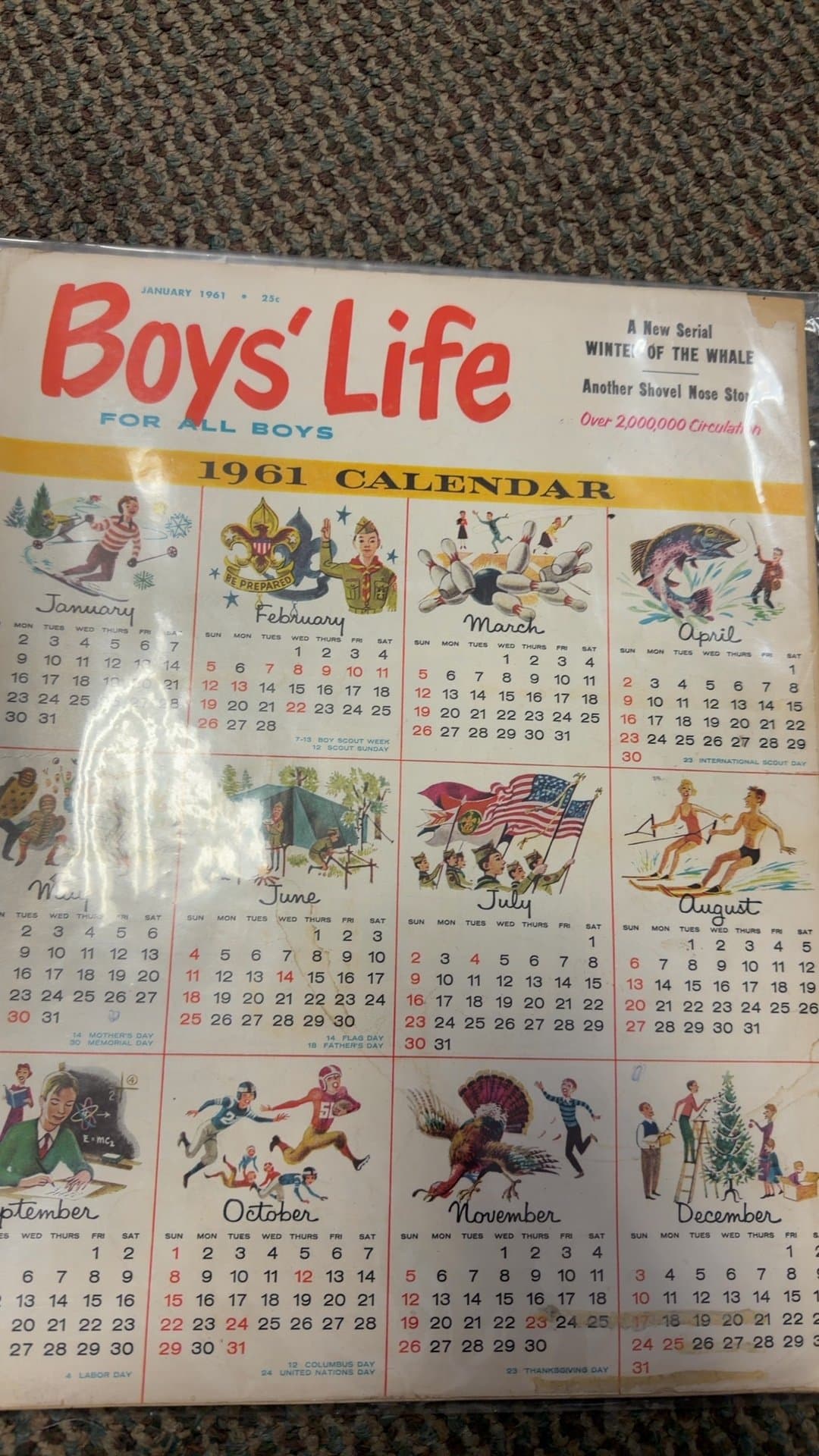 Boys' Life Magazine January 1961 Issue with 1961 Calendar Cover - Image 1