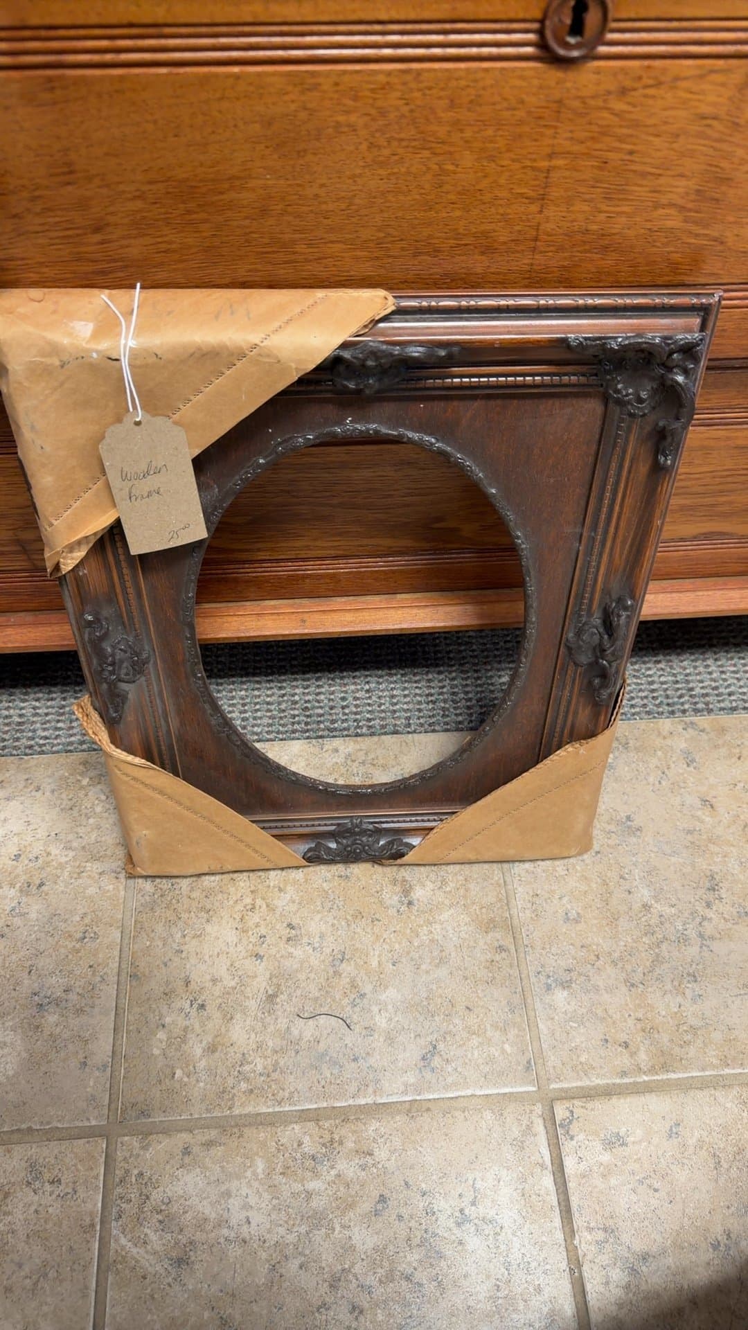 Antique Wooden Picture Frame - Image 1