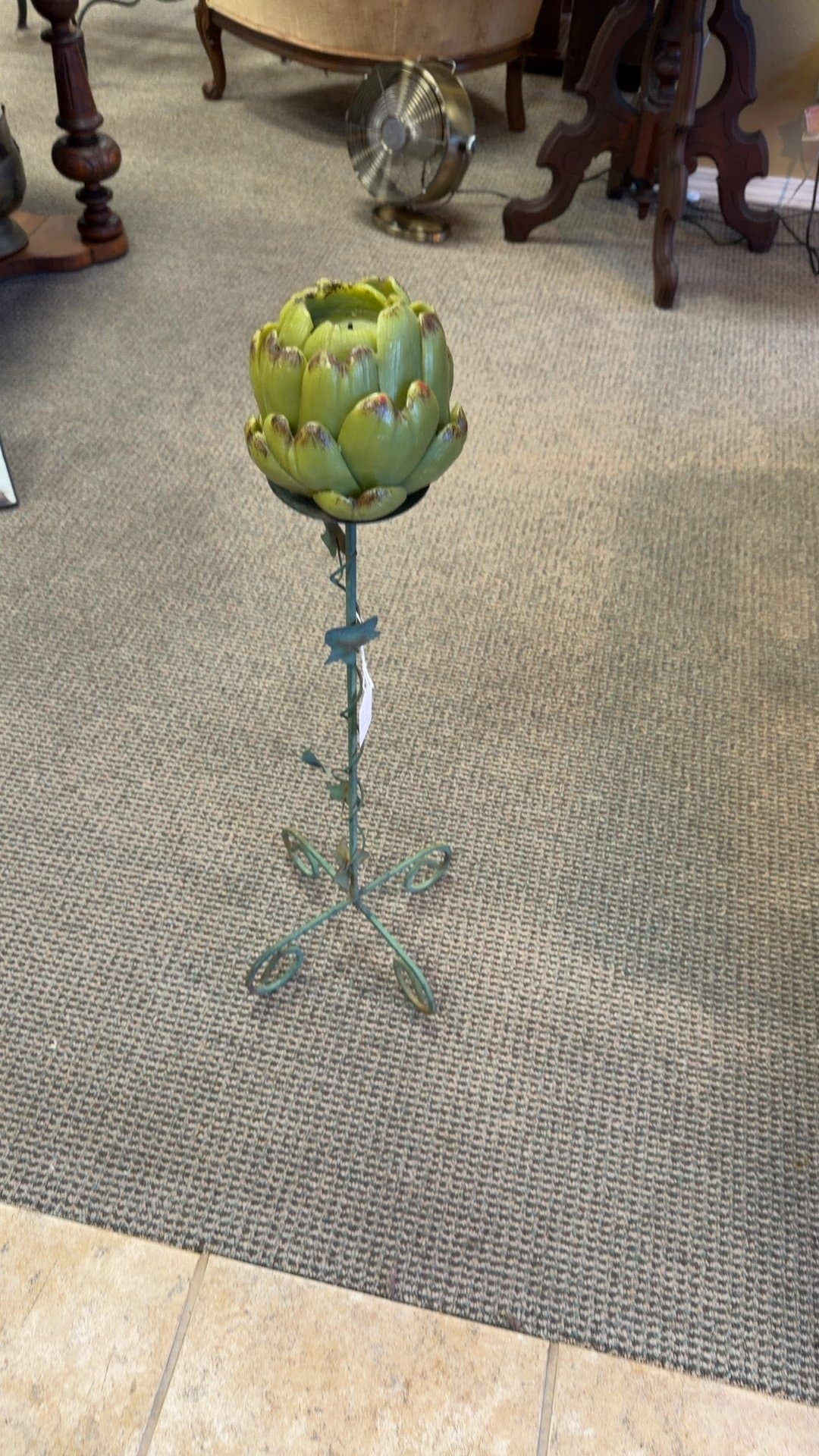 Metal Artichoke Candle Stand - Image 1