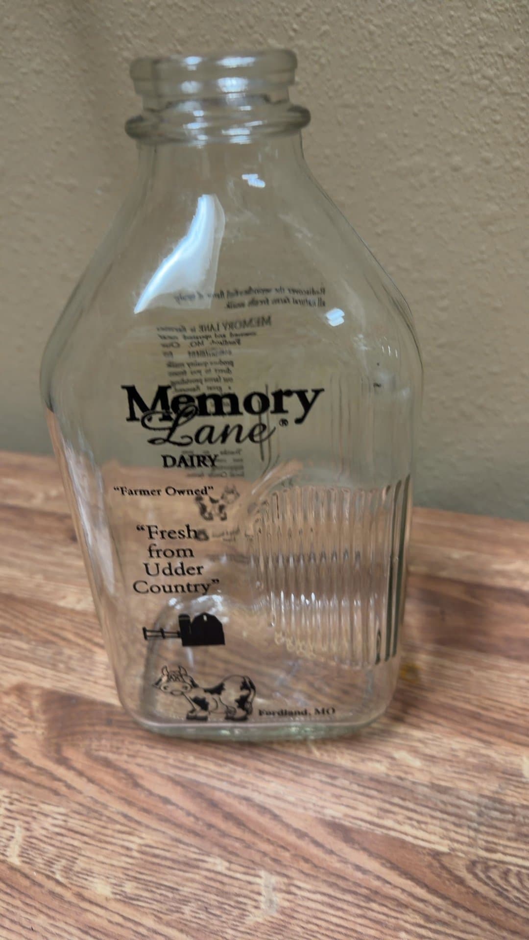 Memory Lane Dairy Glass Milk Bottle - Image 1