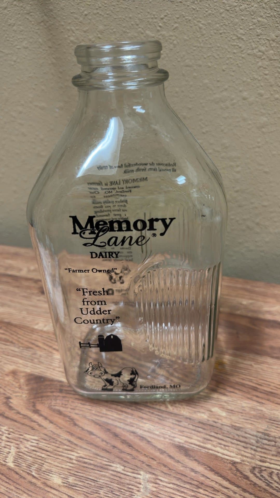 Memory Lane Dairy Glass Milk Bottle - Image 1