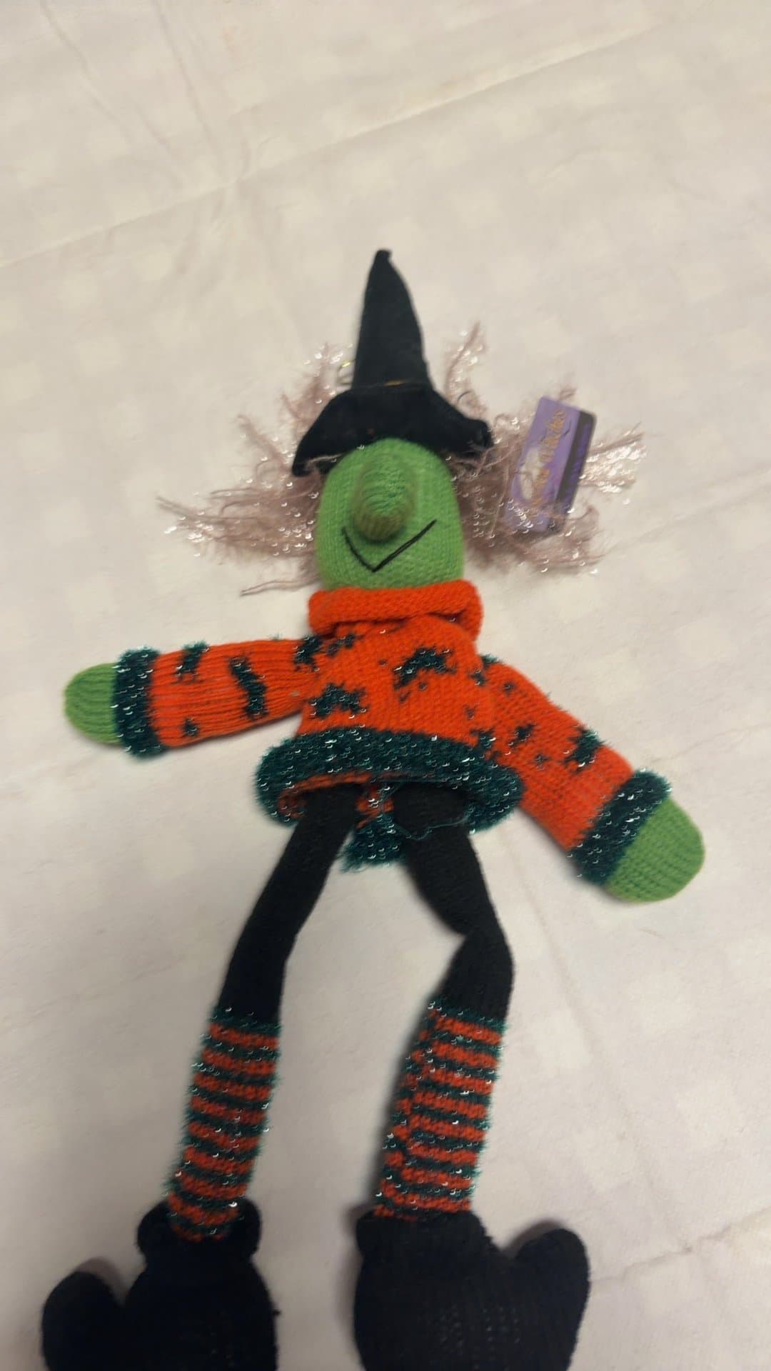 Fun Inc. Knitted Wicked Witches Halloween Plush Ornament - Image 1