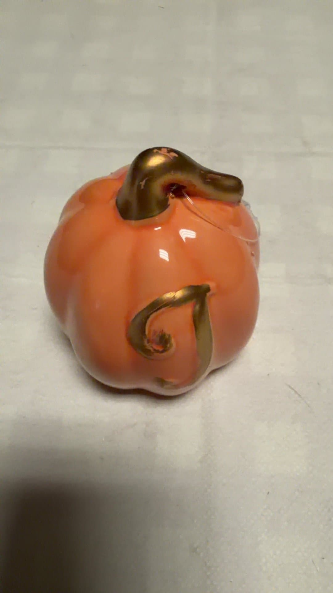 Ceramic Monogram Pumpkin Figurine Letter G - Image 1