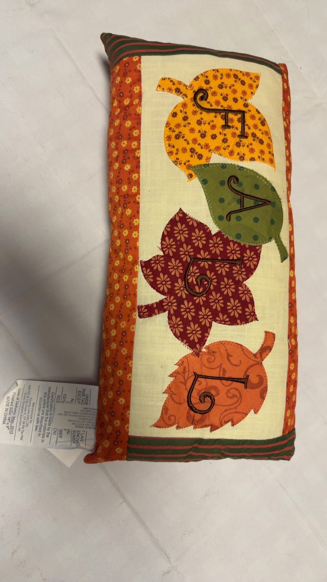Fall Themed Patchwork Decorative Pillow - Image 1
