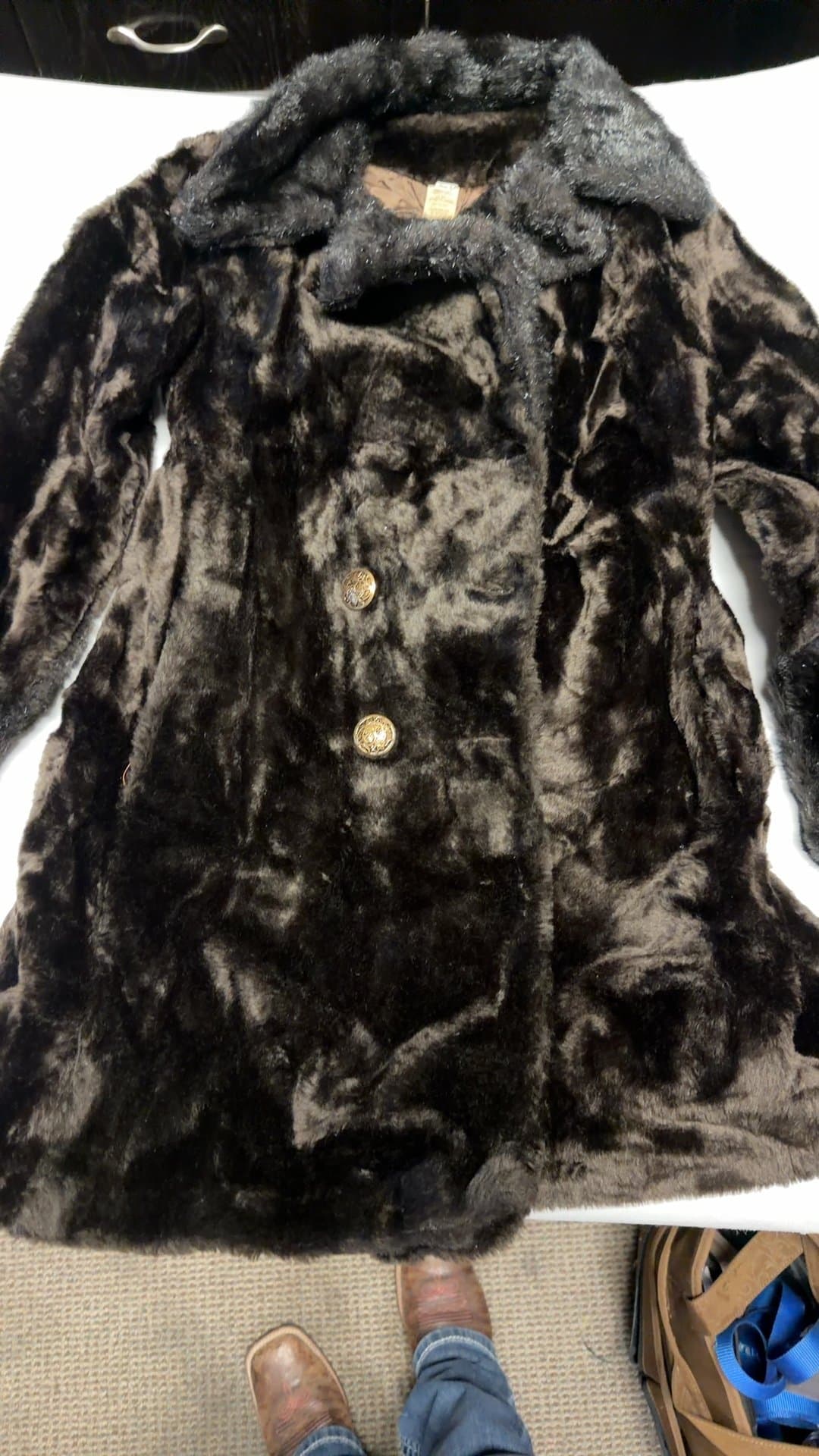 1960's-70's Double Breasted Faux Fur Coat - Image 1