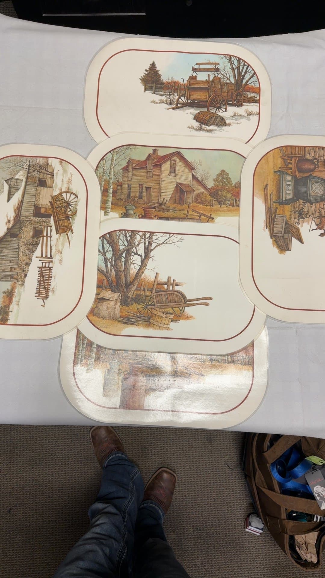 Vintage Farmhouse Scene Placemats Set - Image 1
