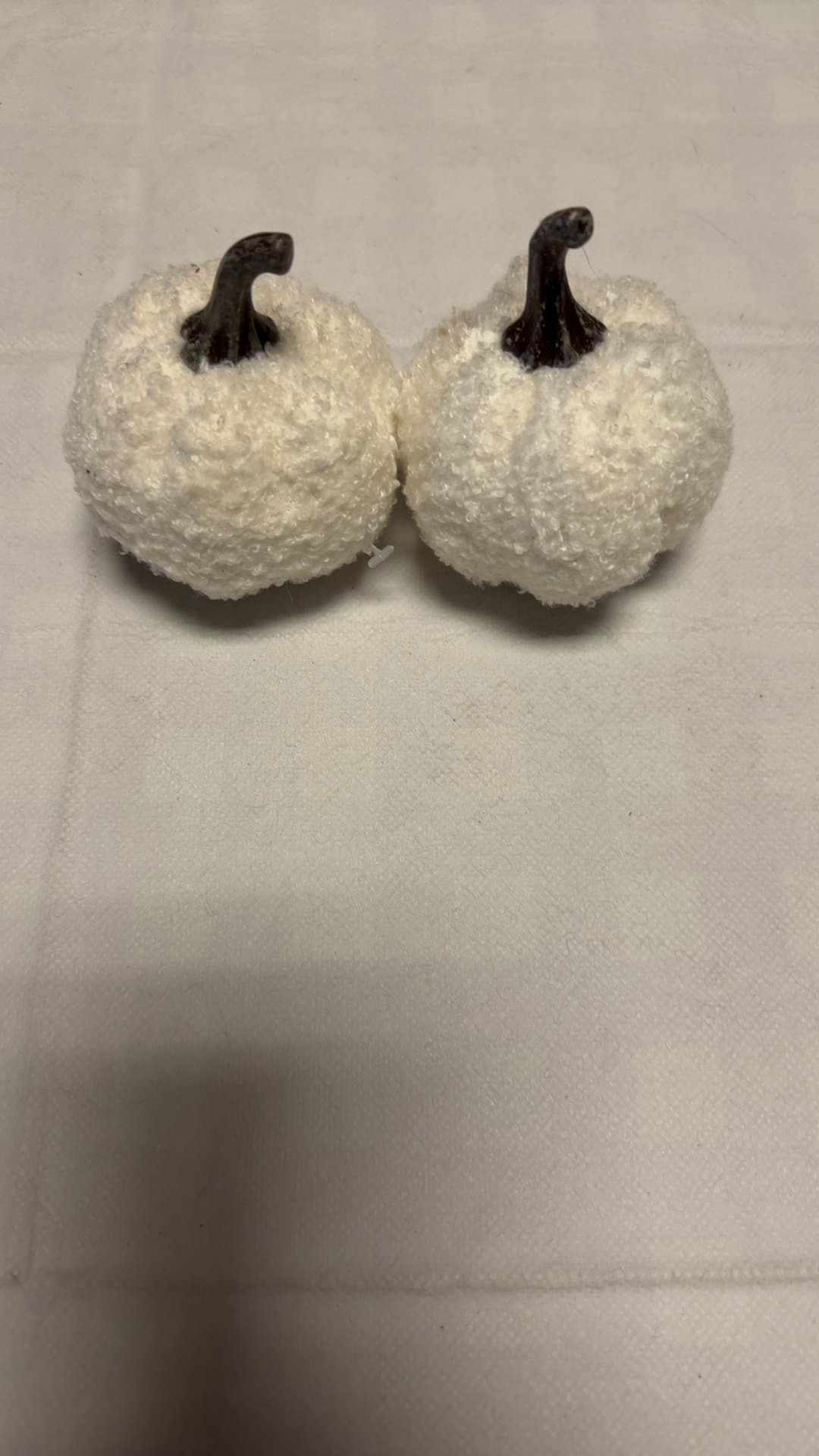 Textured White Decorative Pumpkins - Image 1