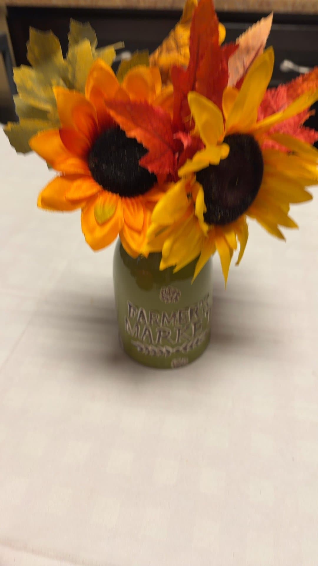 Artificial Sunflower Arrangement in Farmer's Market Jar - Image 1