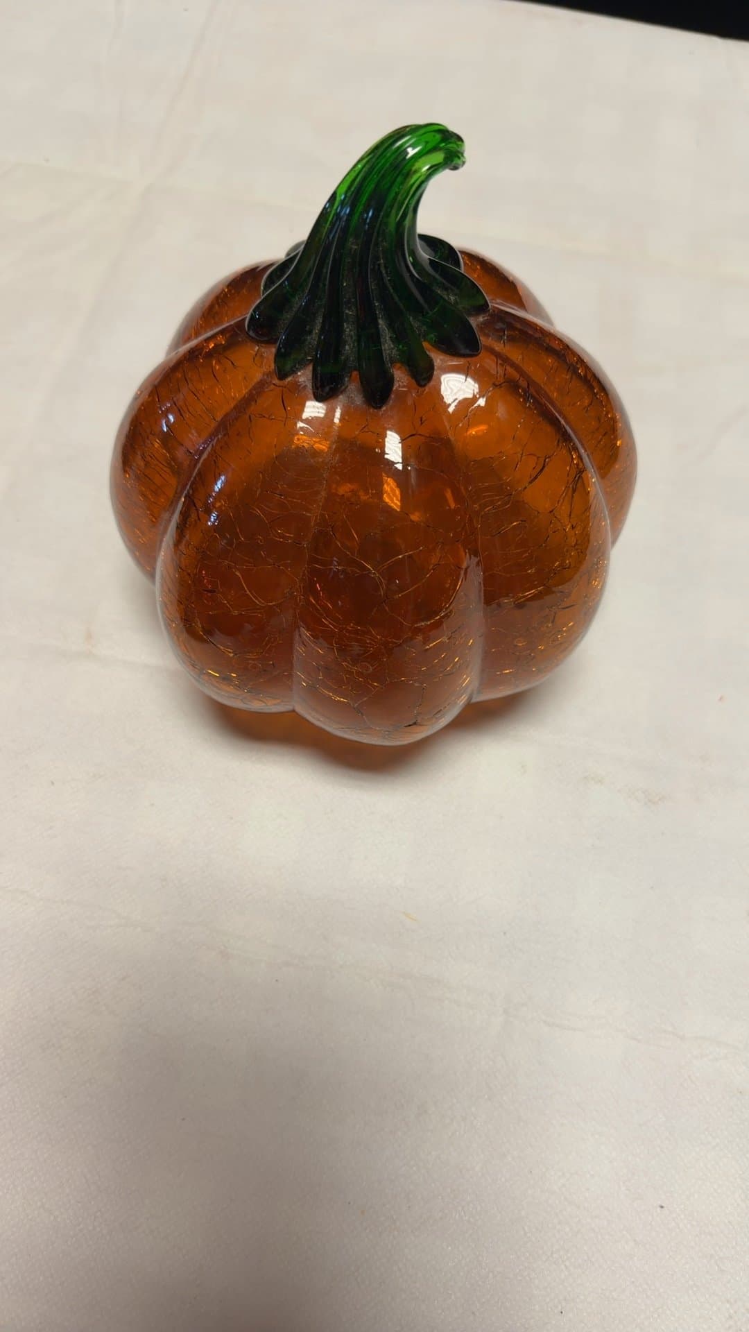 Glass Pumpkin Decorative Ornament - Image 1