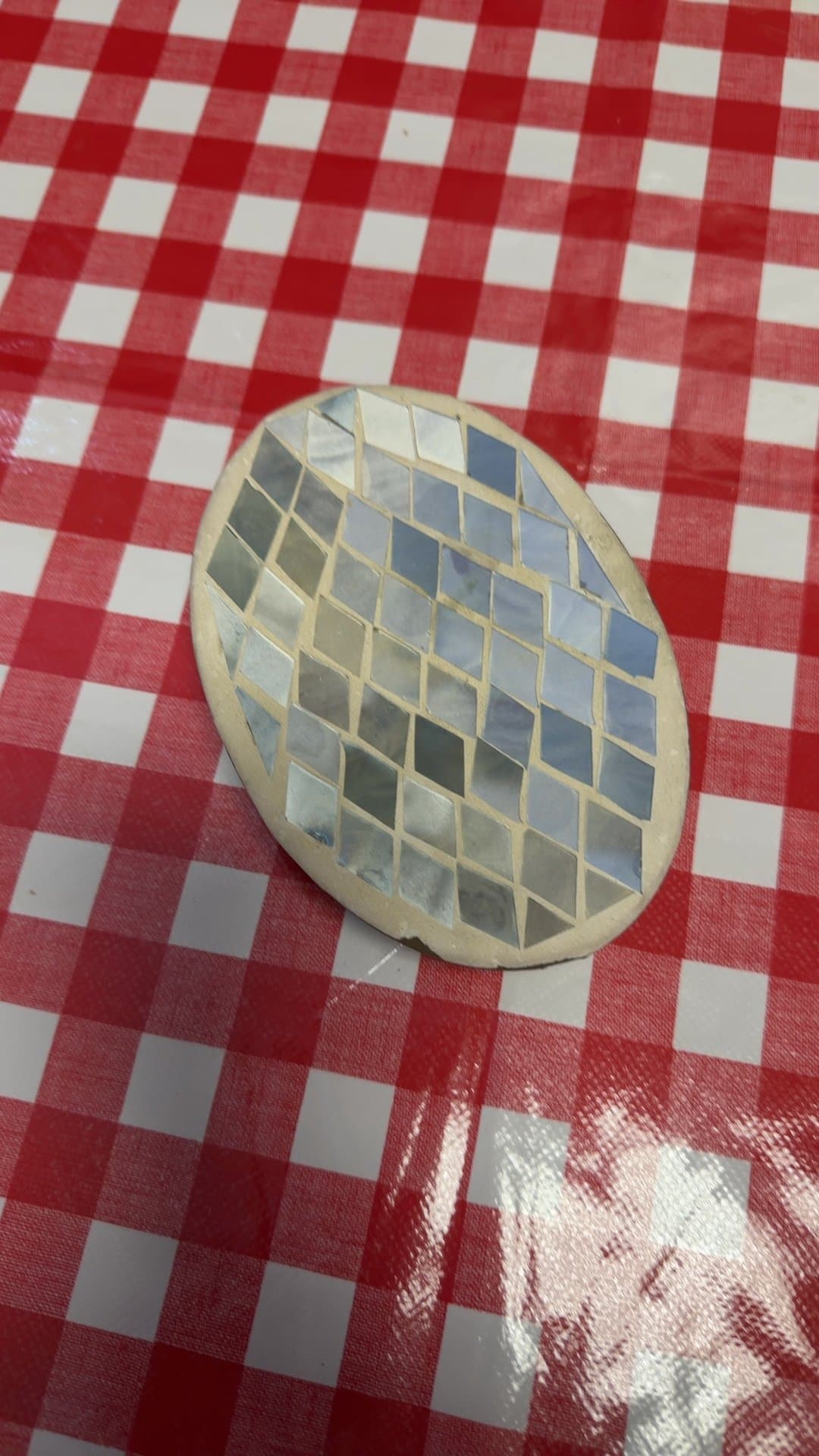 Mosaic Mirrored Oval Trinket Tray - Image 1