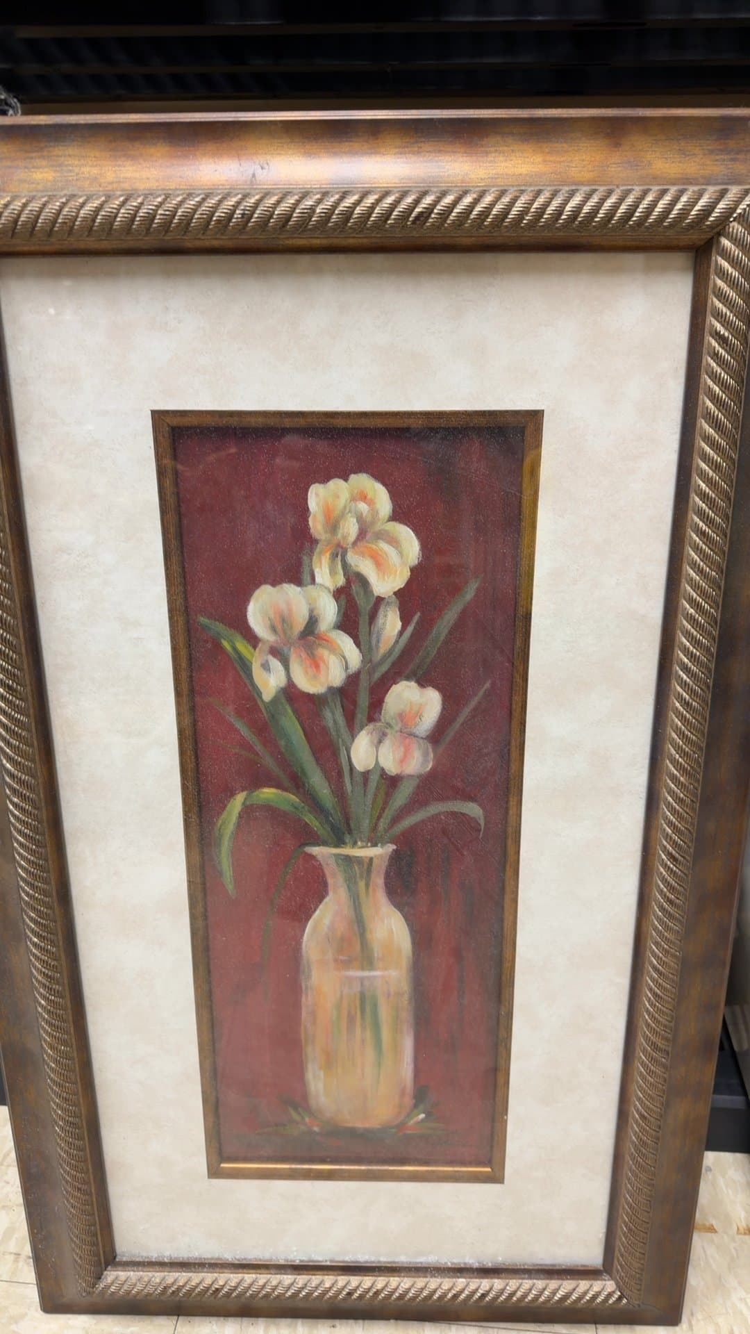 Framed Floral Print with Vase - Image 1