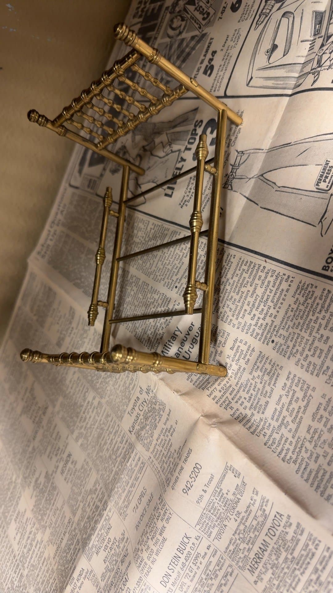 Vintage Brass Dollhouse Bed Frame - Image 1