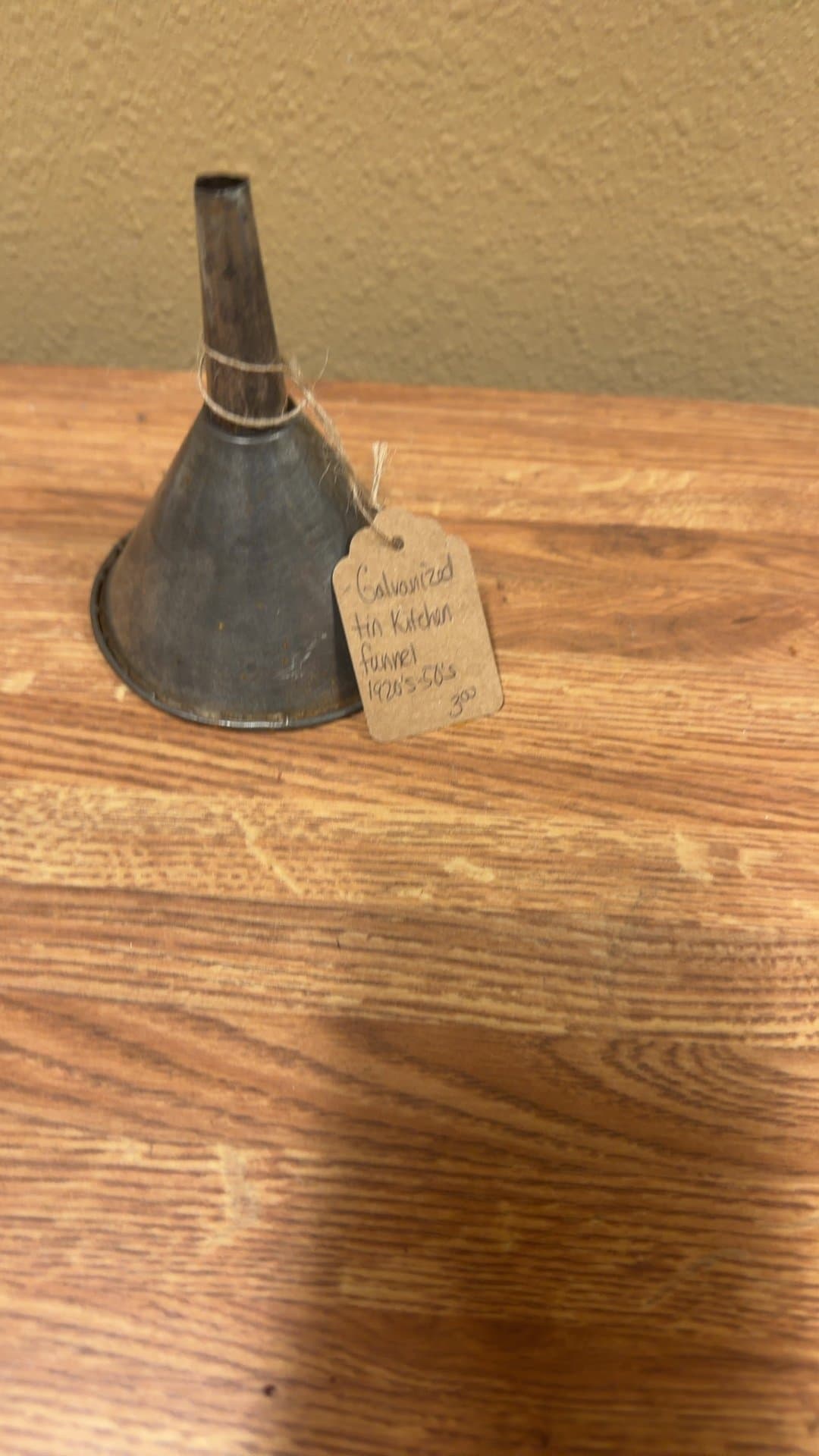 Galvanized Tin Kitchen Funnel - Image 1
