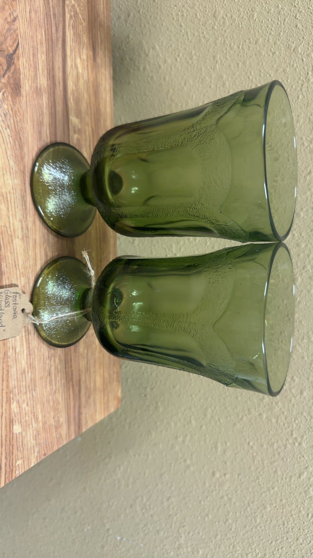 Tostoria Glass Green Water Goblets Set - Image 1