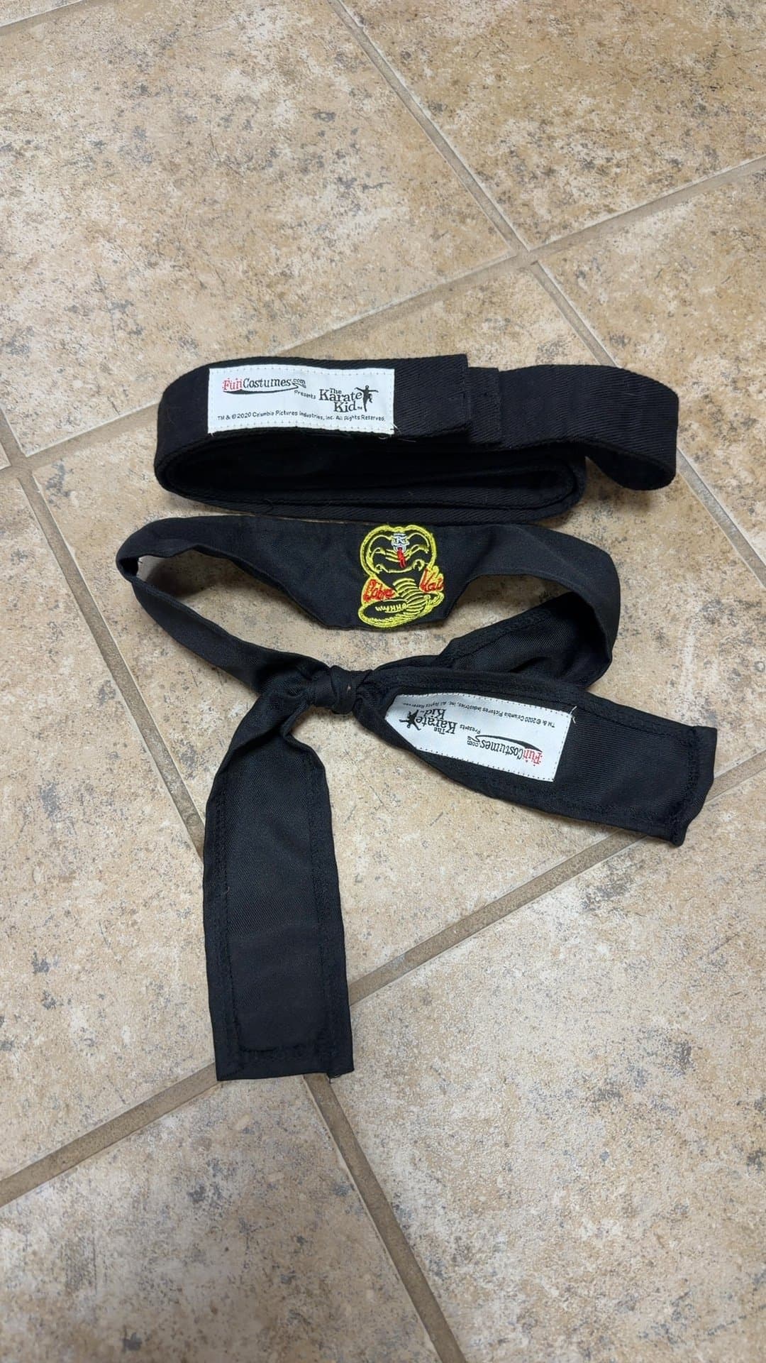 The Karate Kid Cobra Kai Costume Headband and Belt Set - Image 1