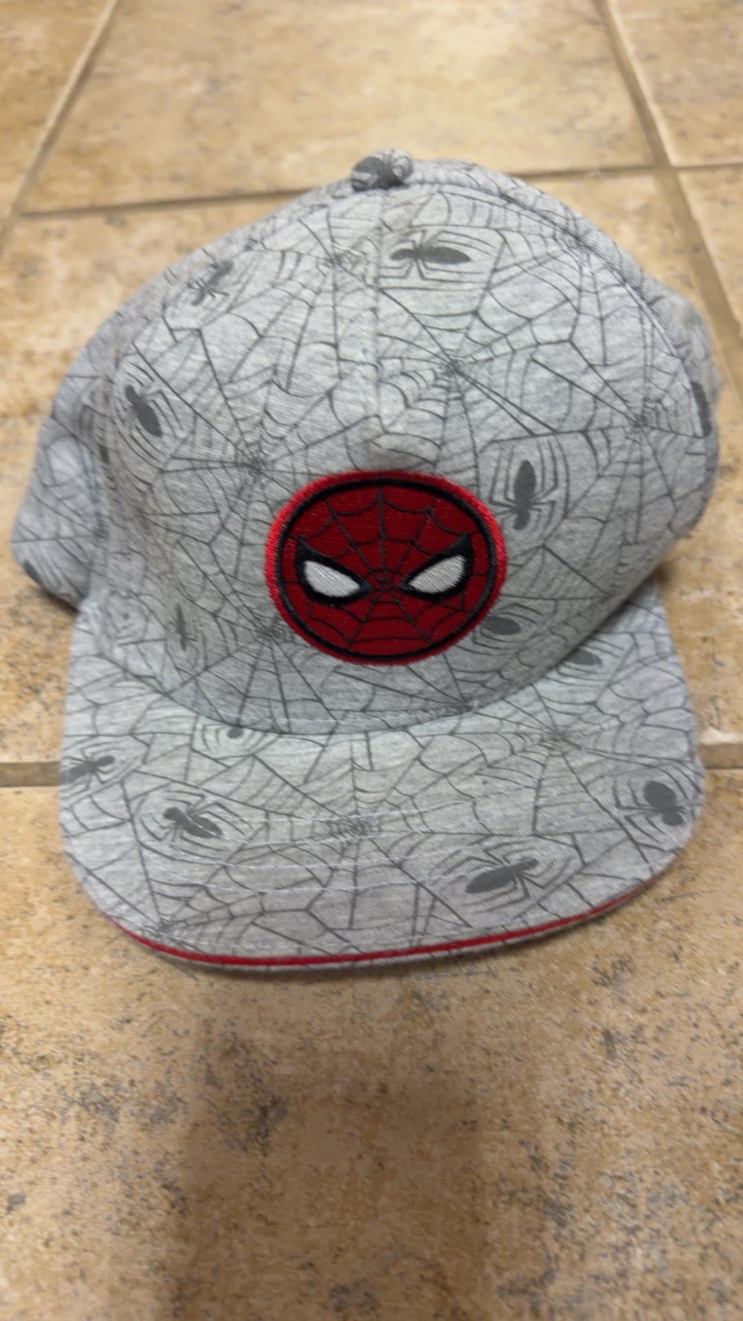Marvel Spider-Man Grey Web-Print Baseball Cap - Image 1