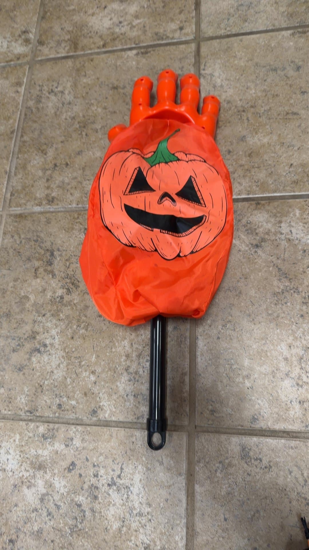 Halloween Pumpkin Fruit Picker Basket with Pole - Image 1