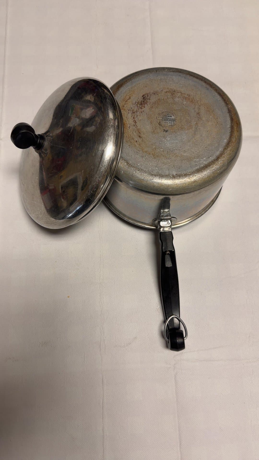 Vintage Berware Aluminum Saucepan with Lid - Image 1