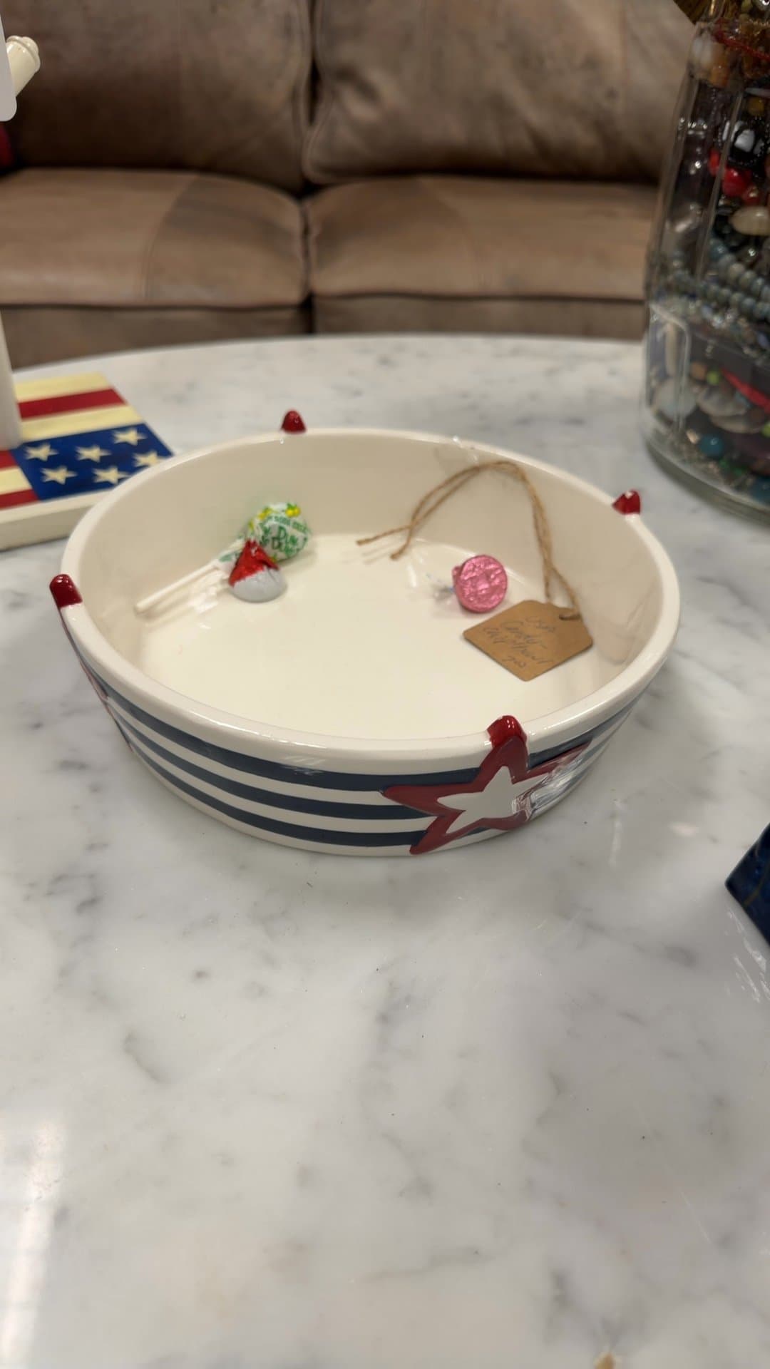 Patriotic Striped Candy Bowl - Image 1