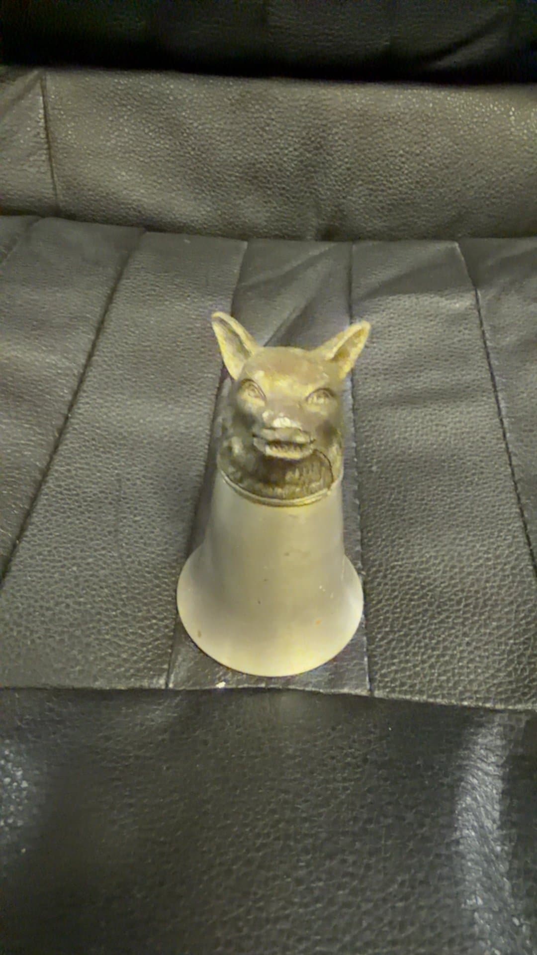 Pewter Wolf head stirrup cup - Image 1