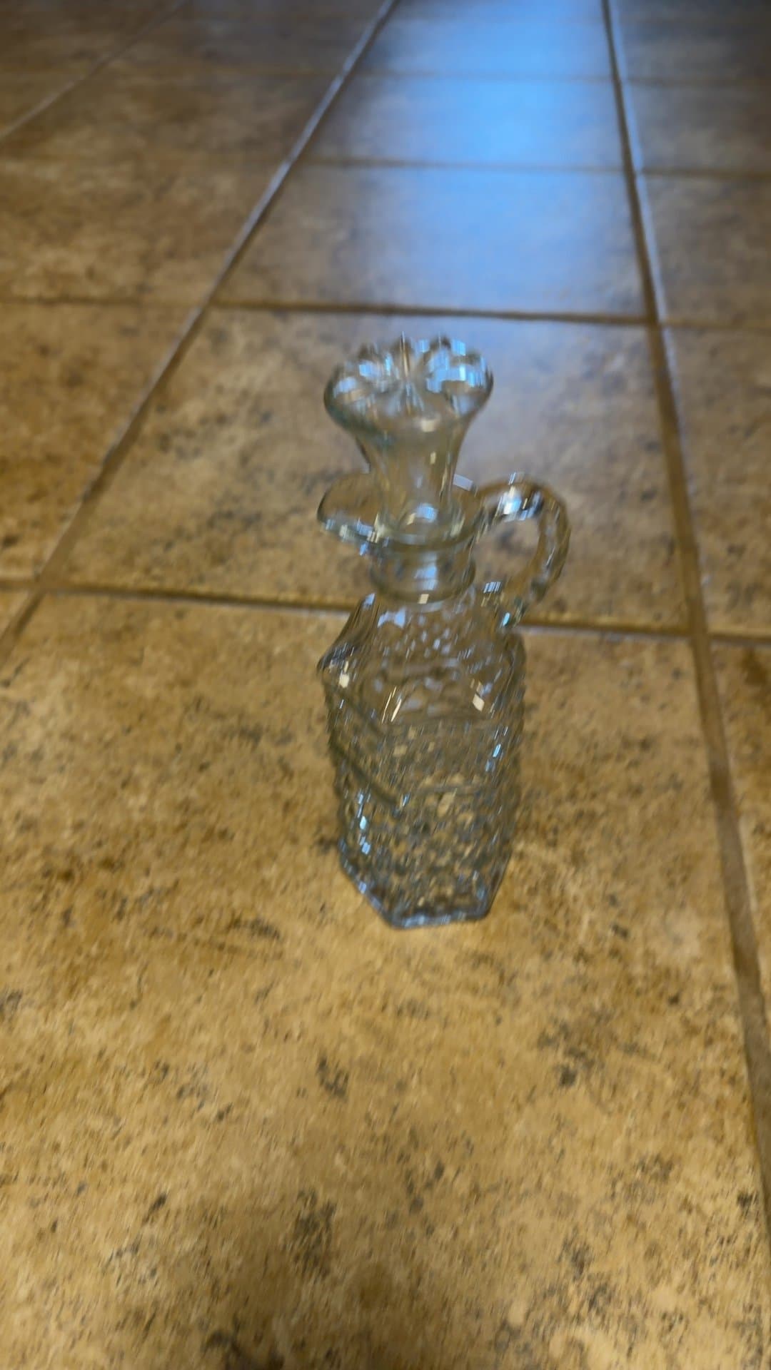 Vintage Glass Decanter with Stopper - Image 1