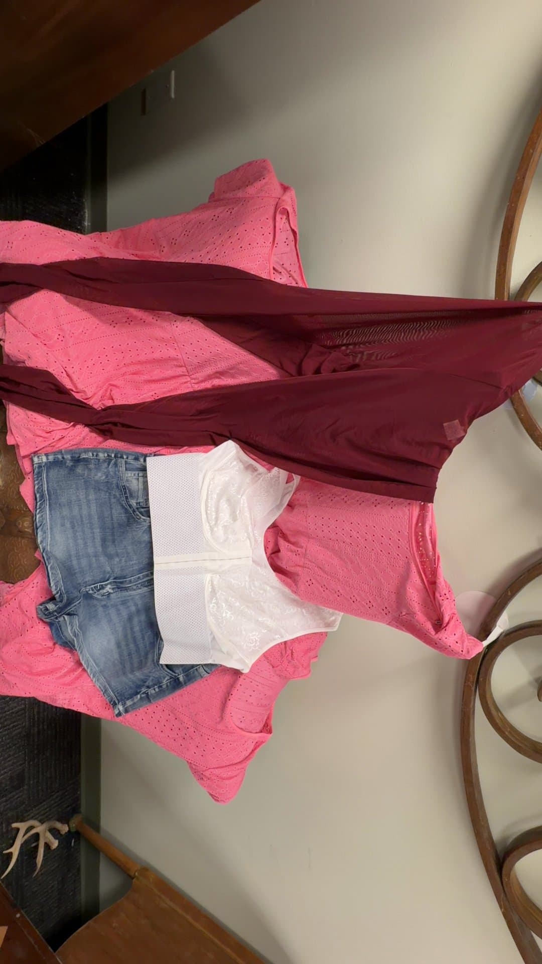 Pink Eyelet Dresses and Clothing Set - Image 1