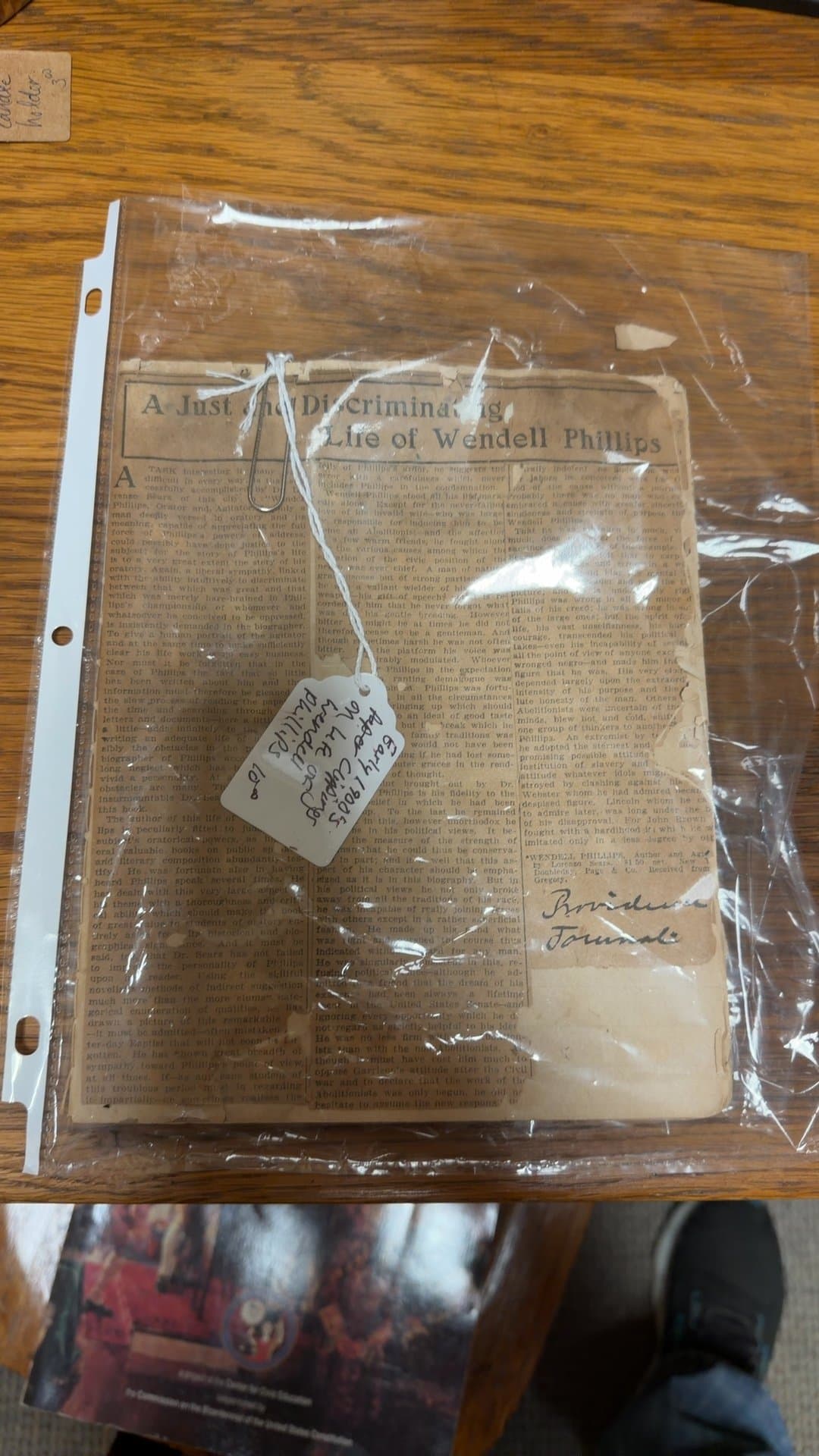 Early 1900s Newspaper Clippings on Wendell Phillips - Image 1