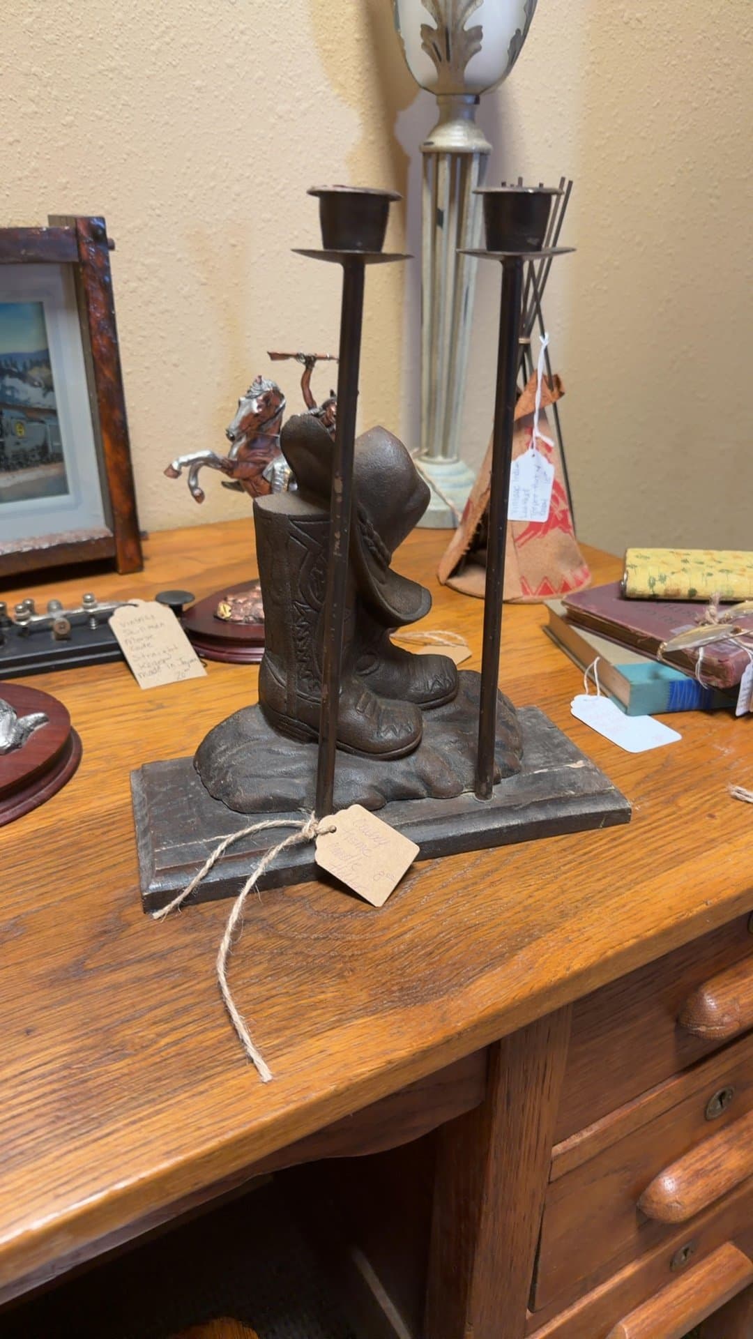 Cowboy Boot Candle Holder - Image 1
