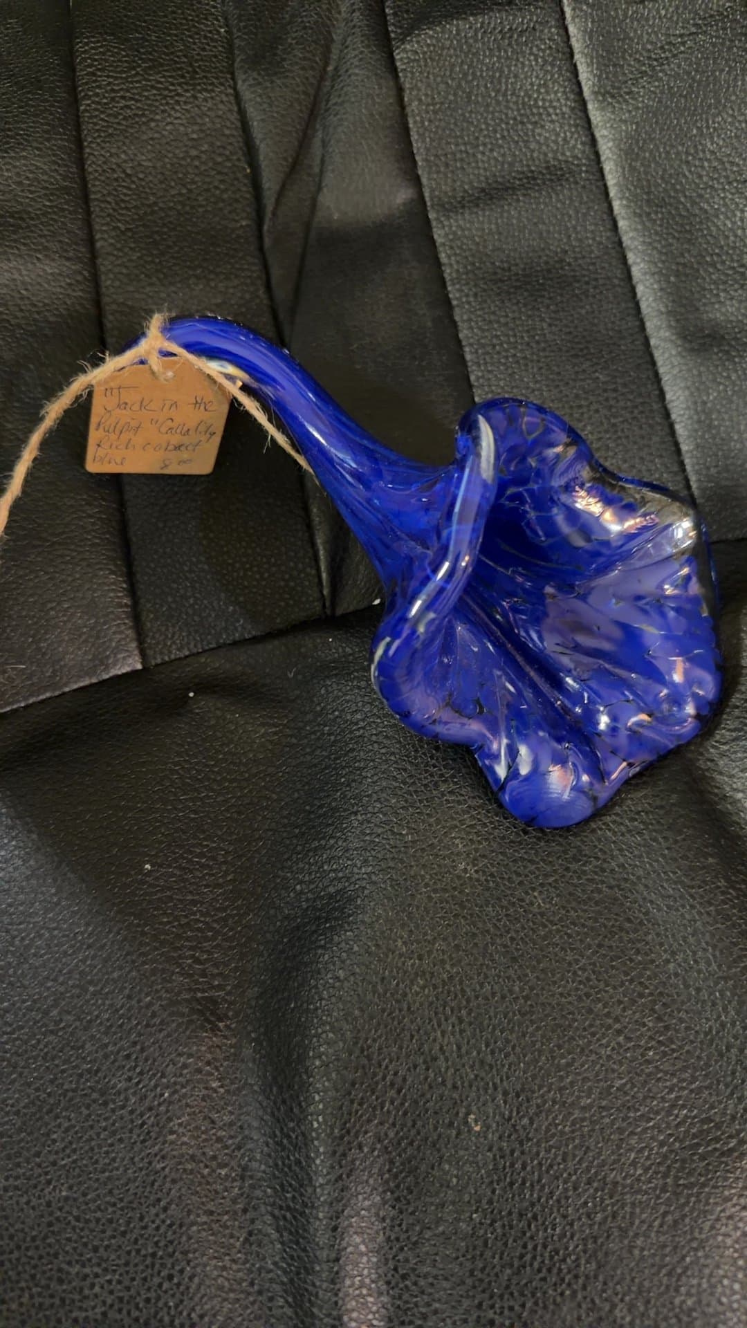 Jack in the Pulpit Cobalt Blue Glass Vase - Image 1