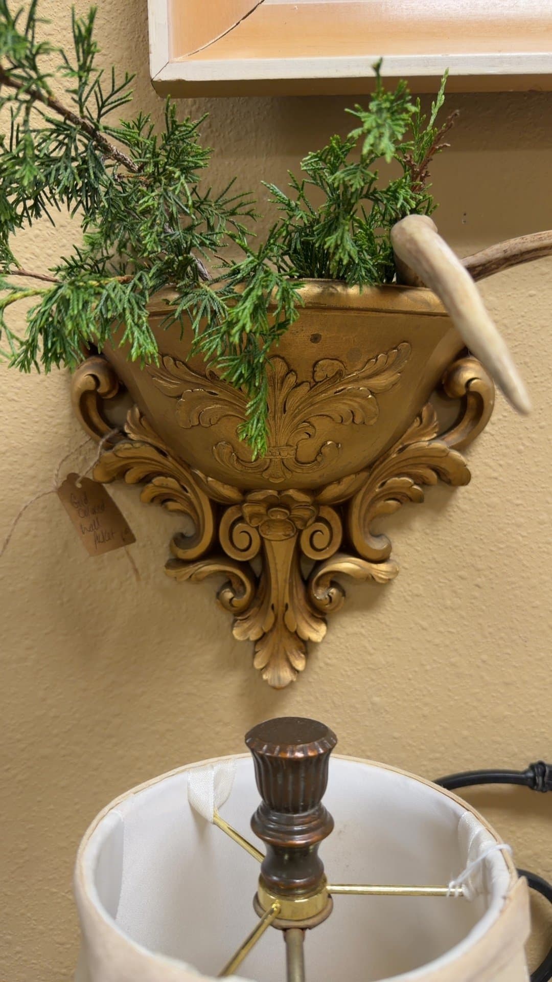 Gold-Colored Wall Pocket Sconce - Image 1