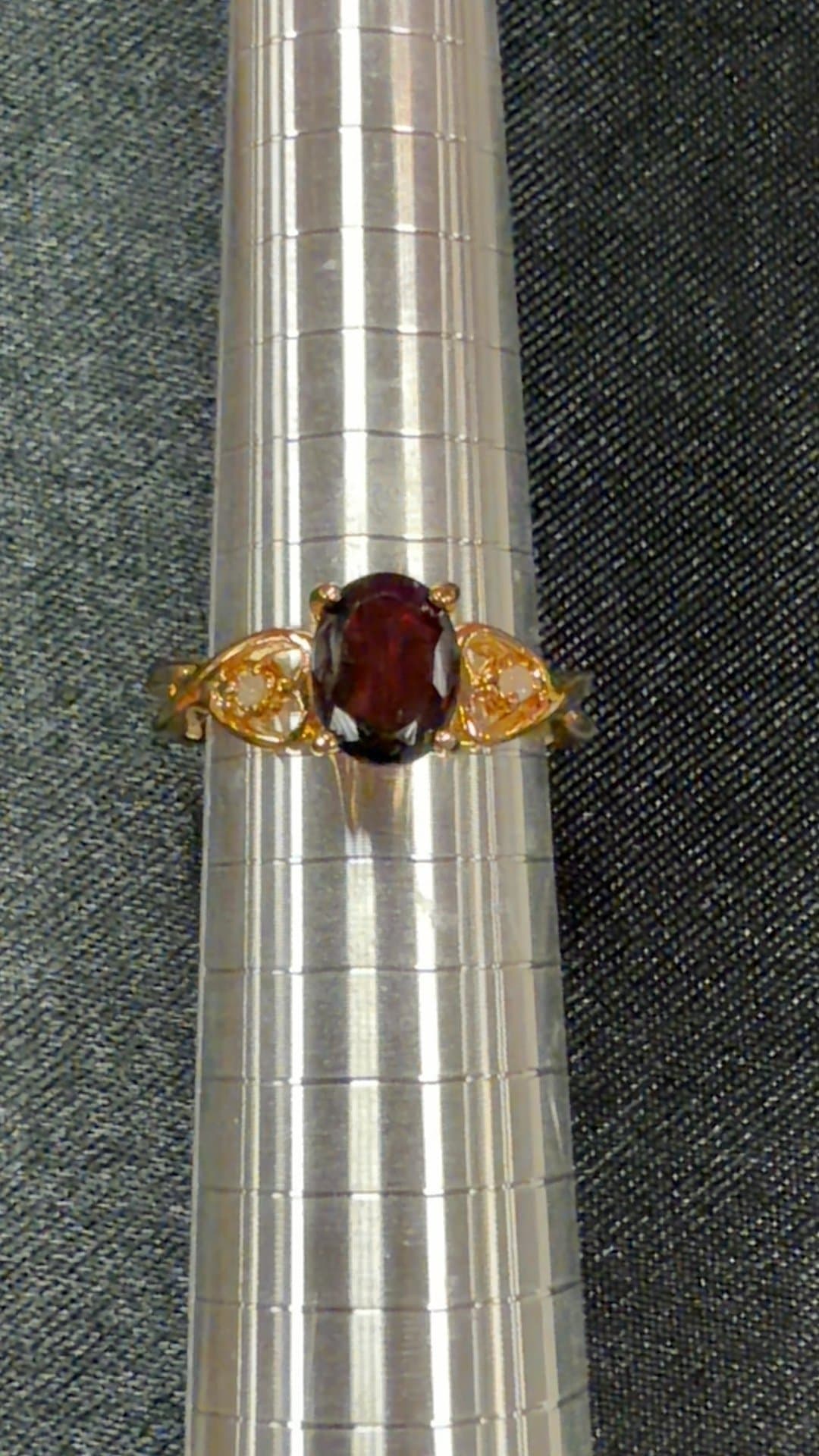 Gold Ring with Ruby and Diamond Accents - Image 1