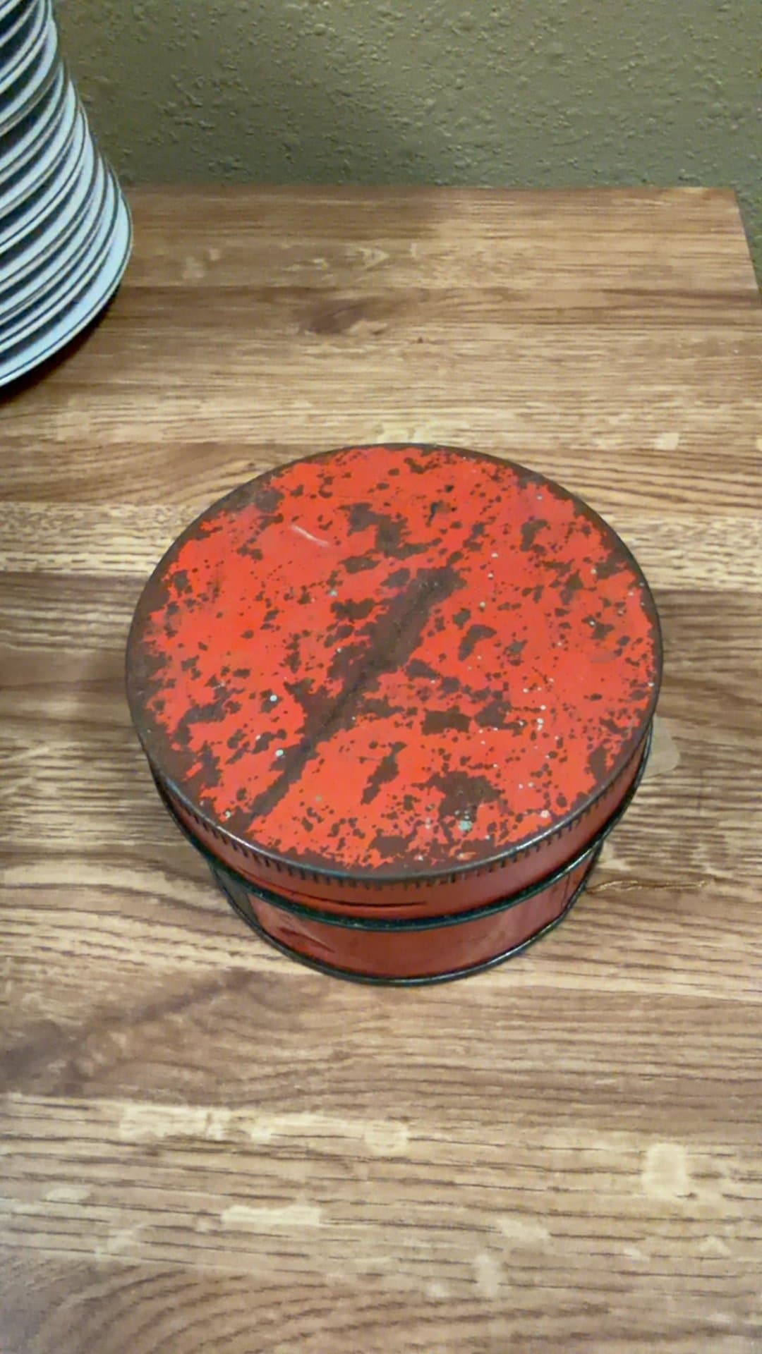 1940's-50's Anchor Utter Ointment Red Metal Tin - Image 1