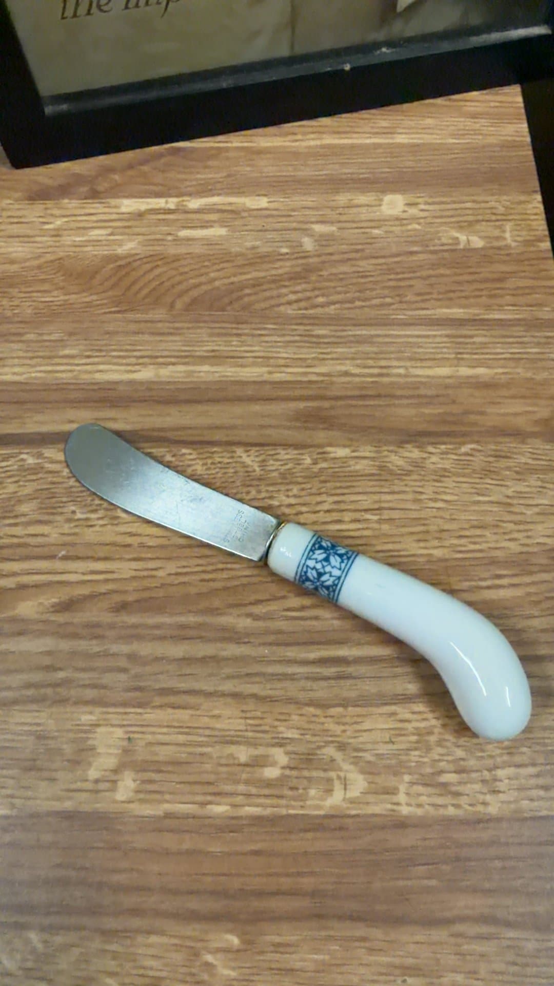 Vintage Porcelain Handled Butter Knife - Image 1