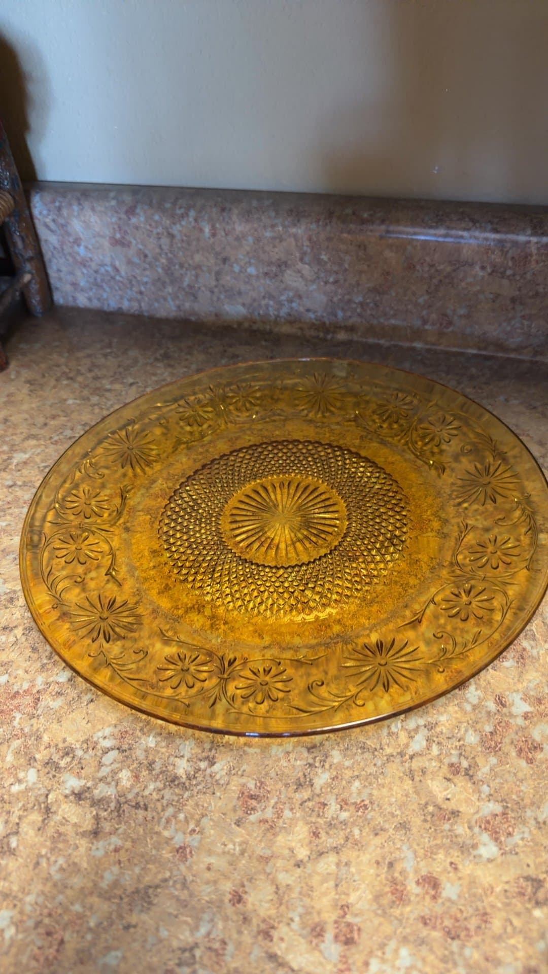 Amber Glass Decorative Plate - Image 1