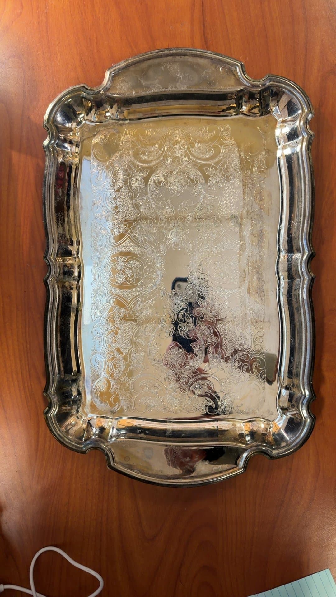Vintage Silver-Plated Serving Tray - Image 1