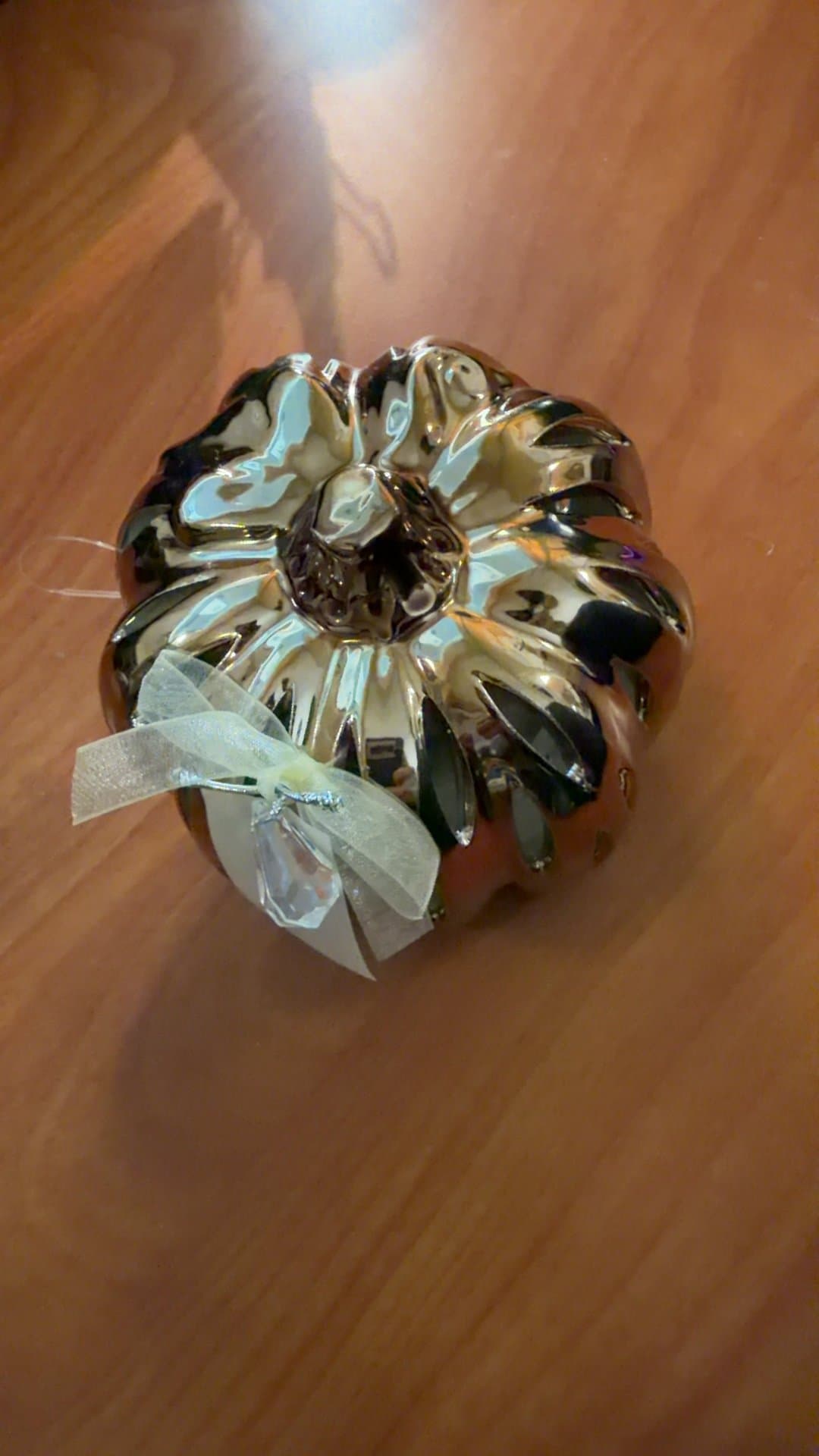 Gold Ceramic Pumpkin Decoration - Image 1