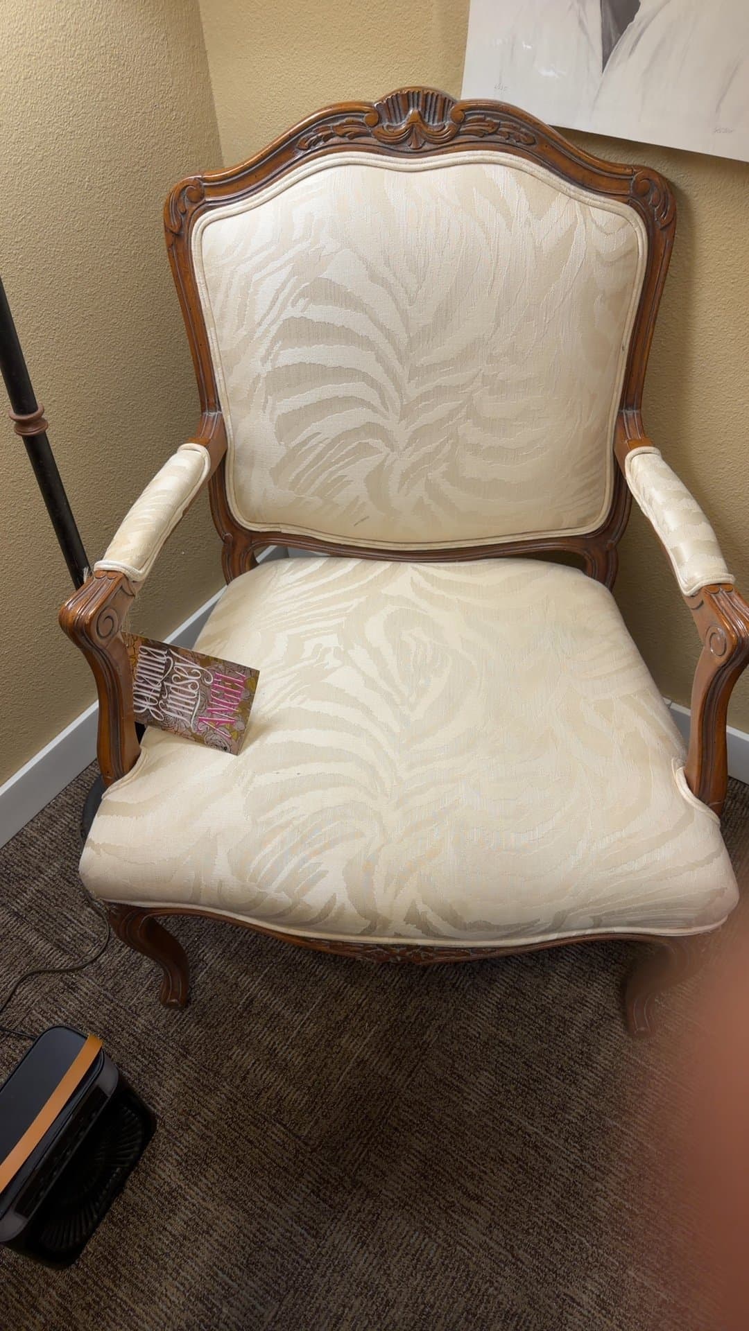 Vintage Carved Wood Club Chair - Image 1