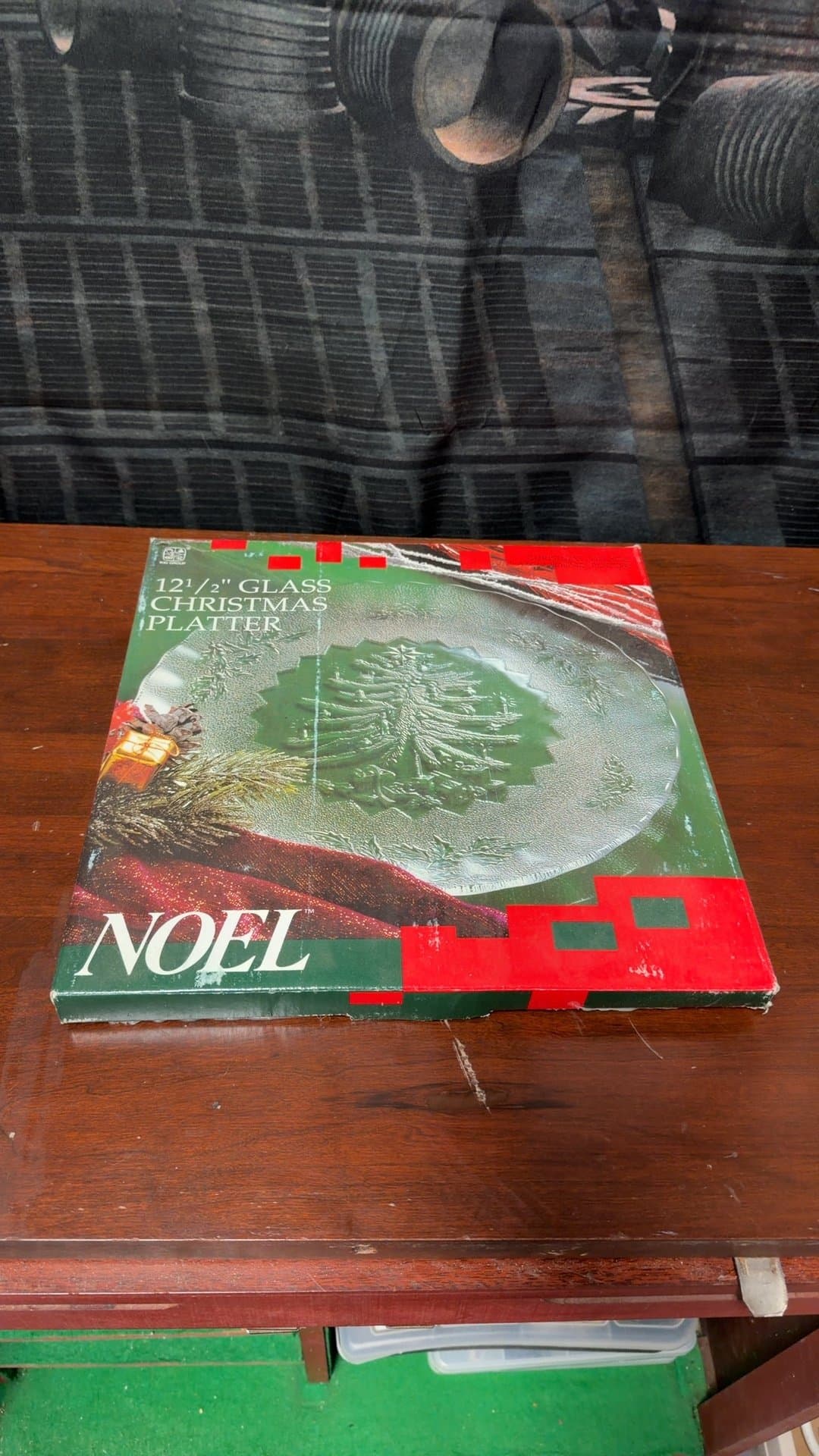 Noel 12.5" Glass Christmas Platter - Image 1