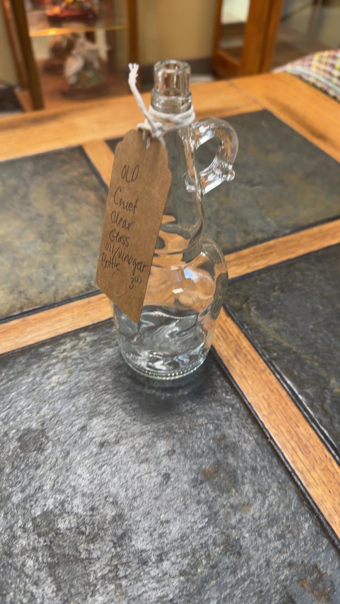 Vintage Clear Glass Oil/Vinegar Bottle - Image 1